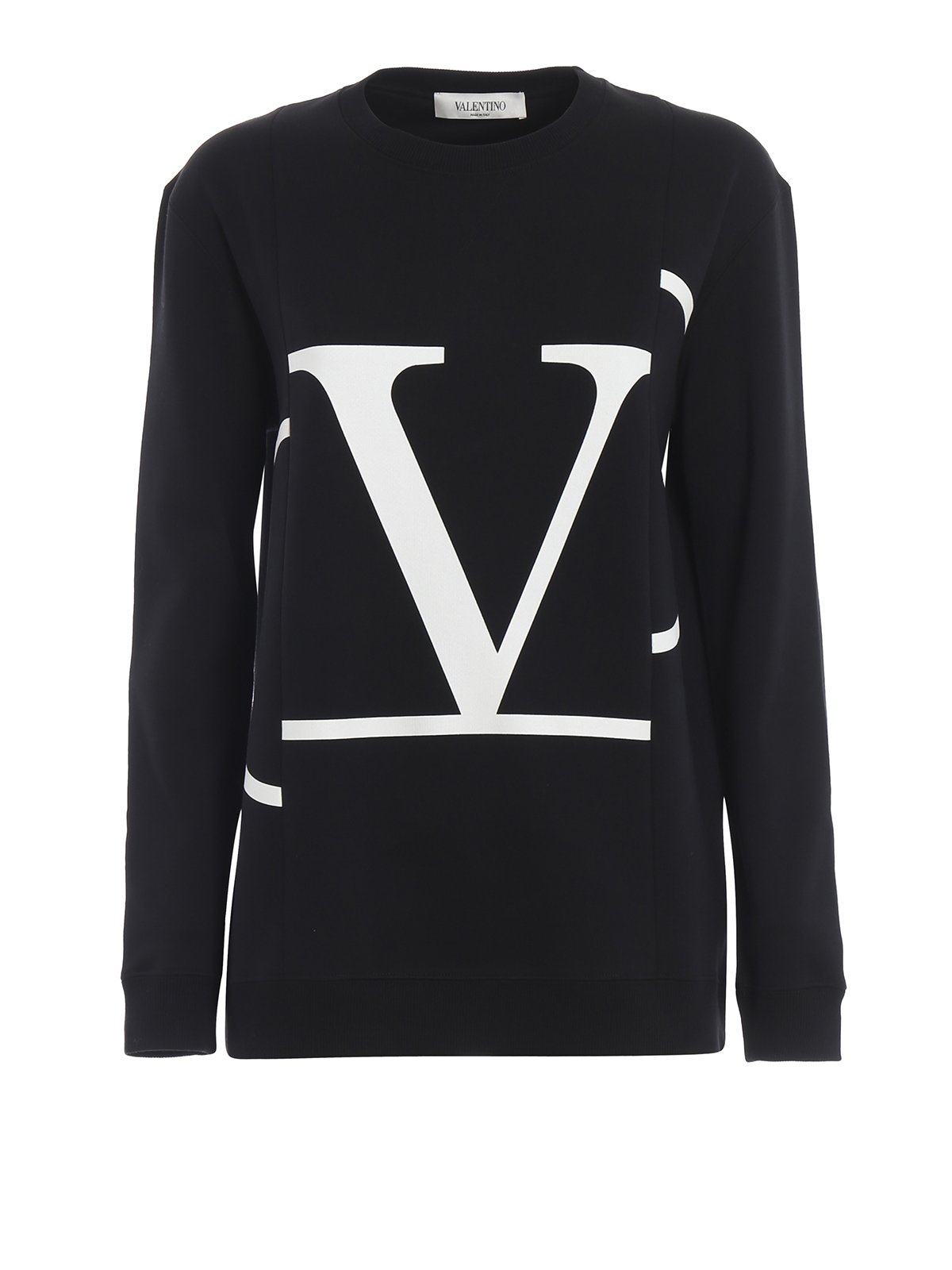 Felpe e maglie Valentino - Felpa nera con logo V oversize stampato 