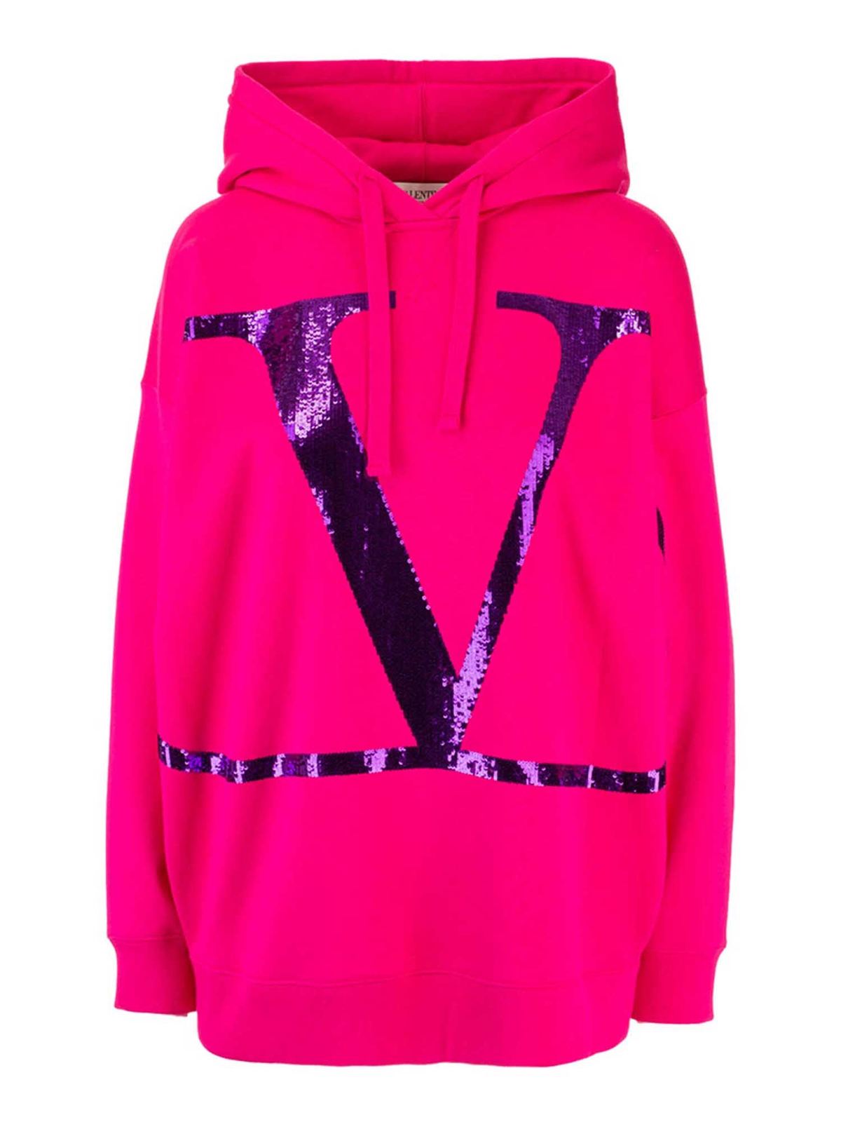 Sweatshirts & Sweaters Valentino - Vlogo hoodie in fuchsia 