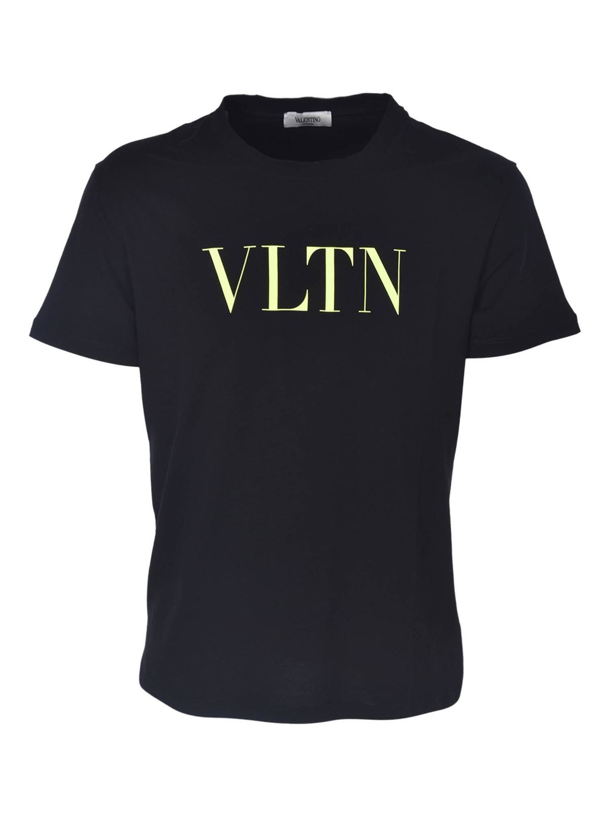 Valentino Black Yellow VLTN Logo T-Shirt Harrods UK | atelier-yuwa.ciao.jp