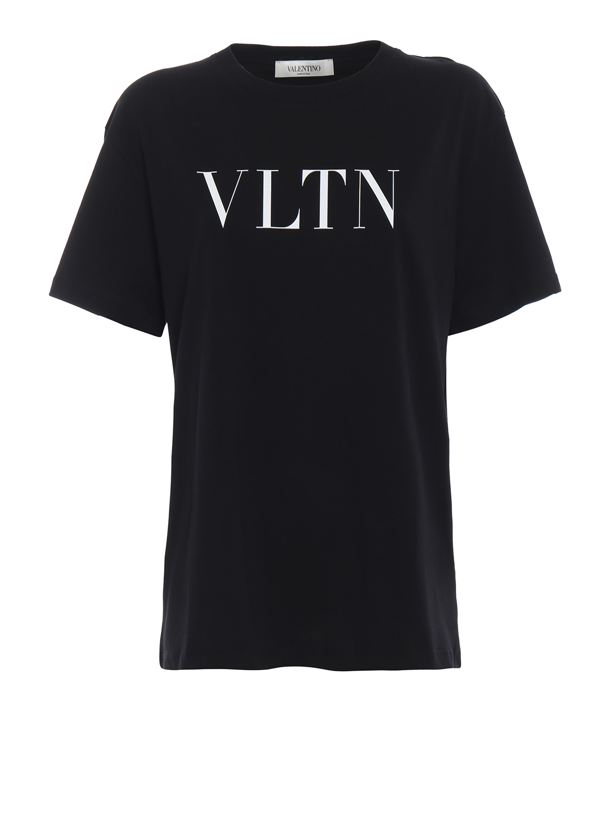 T-shirts Valentino - VLTN print black cotton Tee - QB3MG07D3V60NO