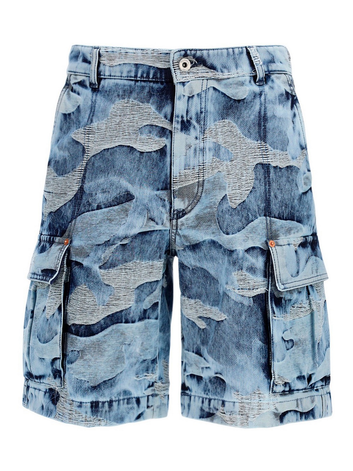 camouflage denim shorts