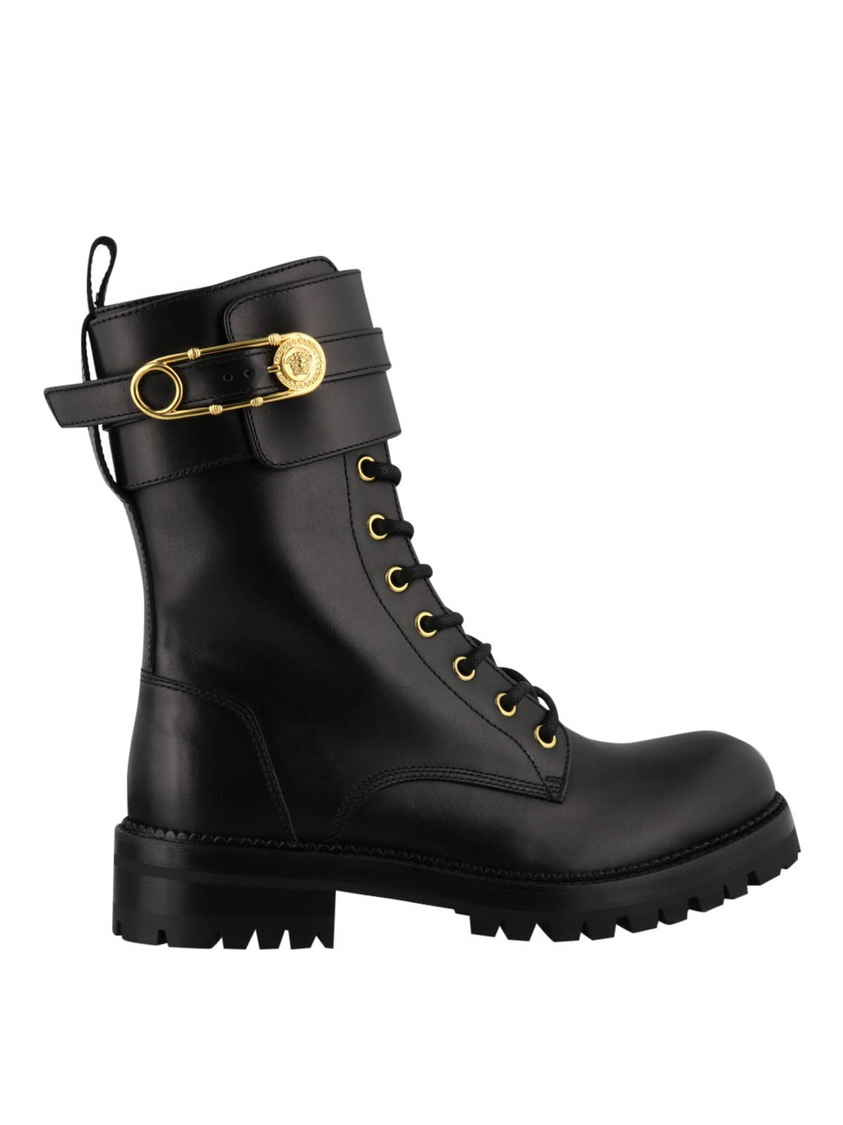 Ankle boots Versace - Safety Pin leather ankle boots - DST419EDVTA3D41OH