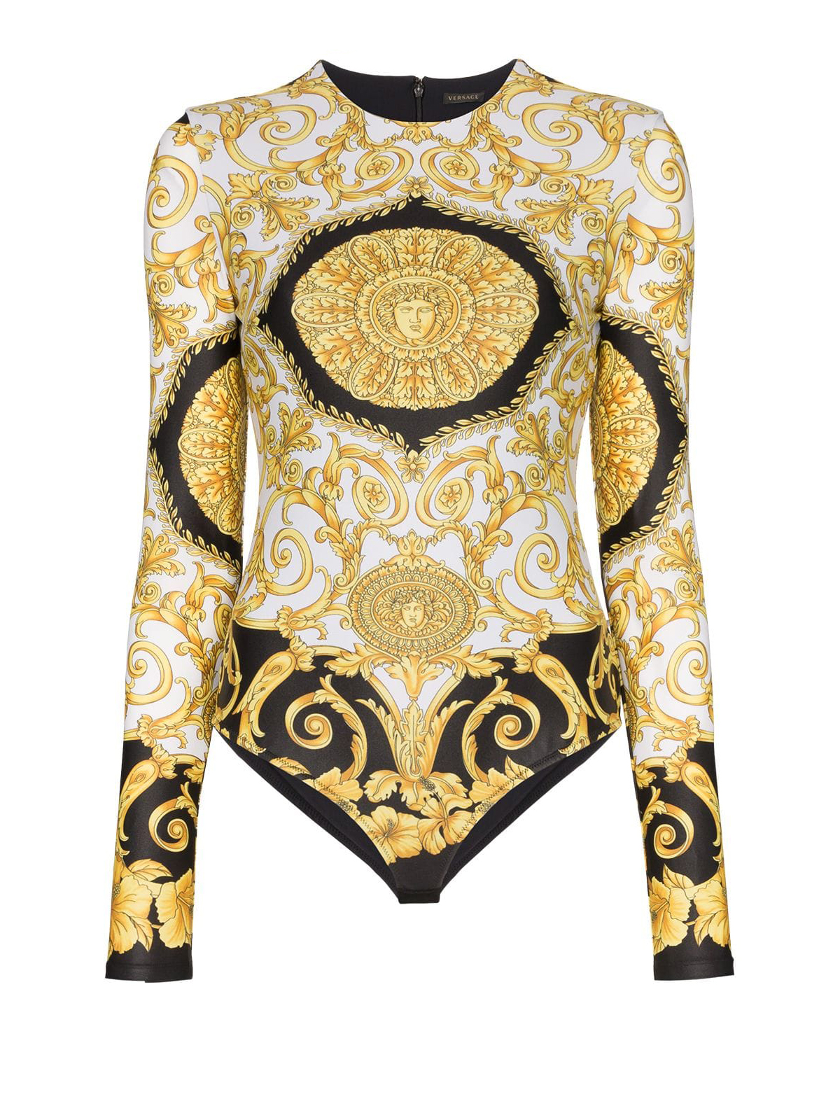 Versace - Gold Hibiscus print bodysuit 