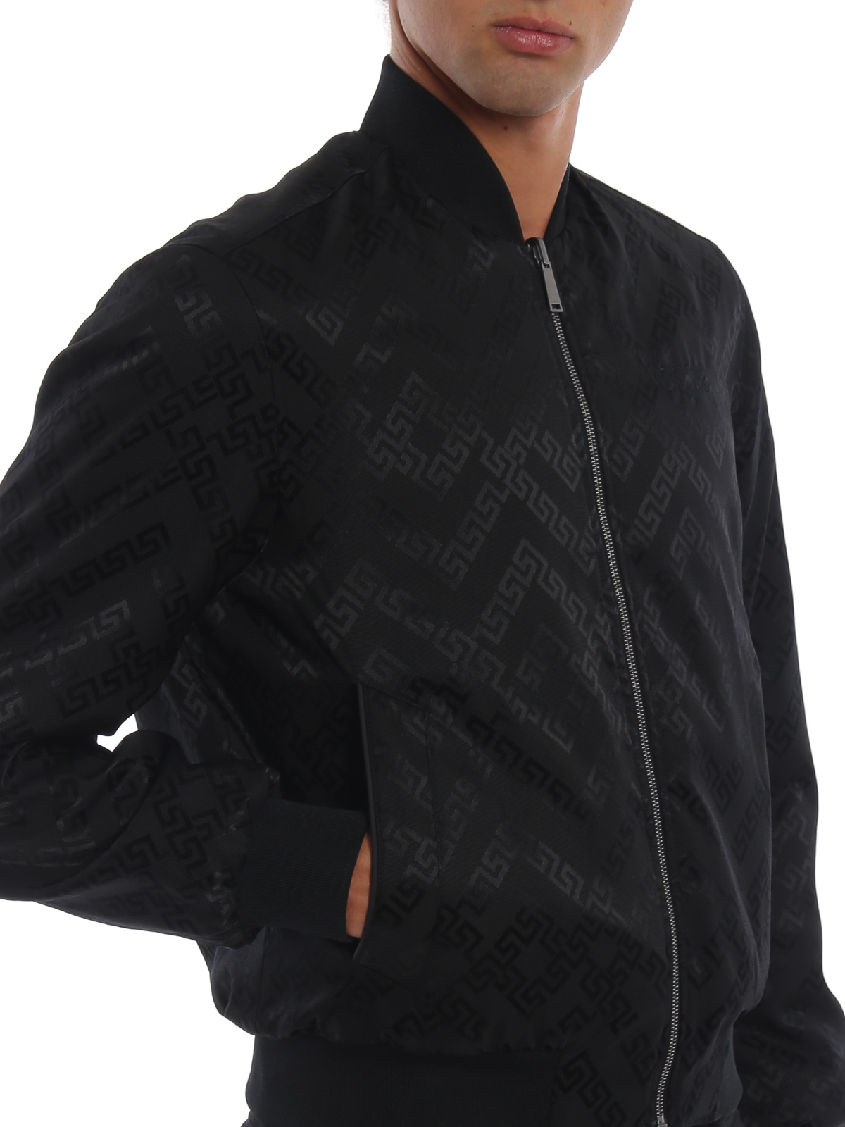 versace black bomber jacket