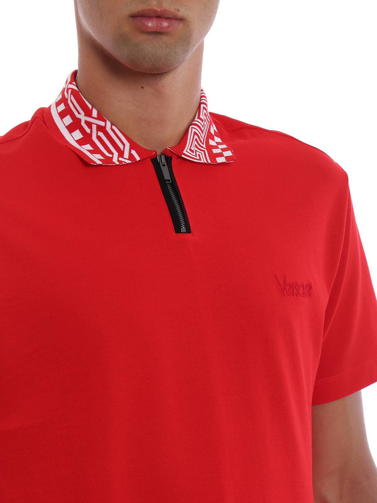 red versace polo