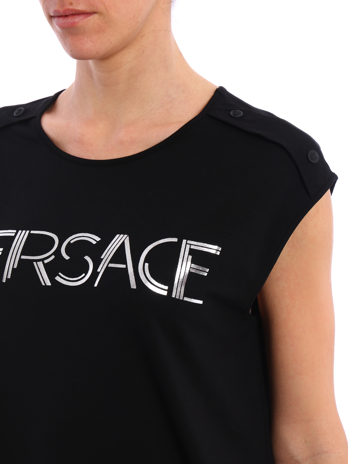 Tops & Tank tops Versace Metallic logo print tank top