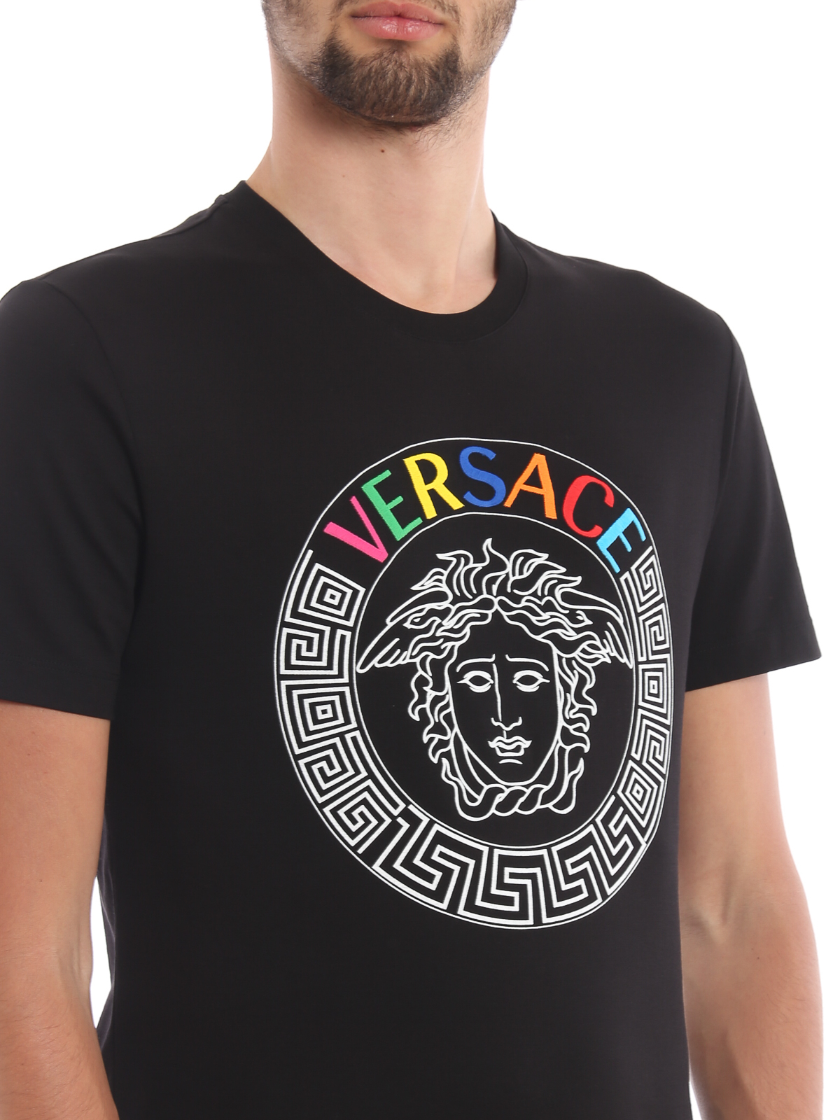 Versace - Rainbow logo embroidery black 