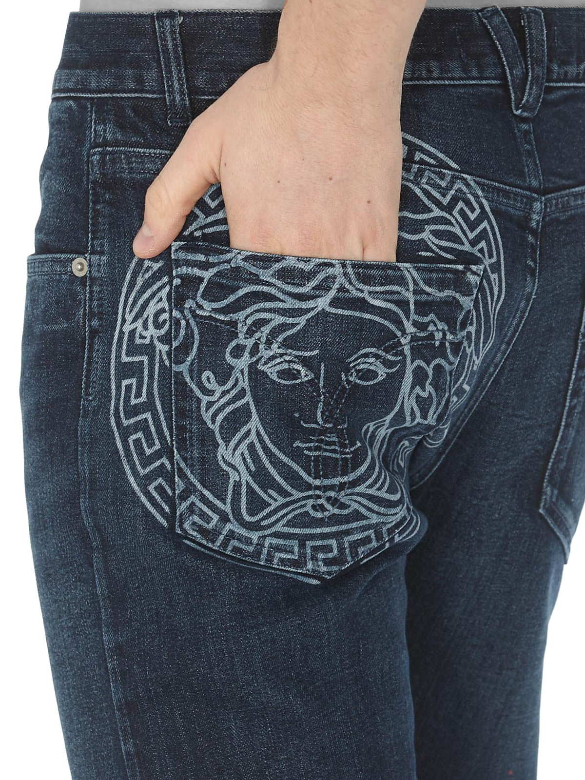 Versace - Rear Medusa print jeans 