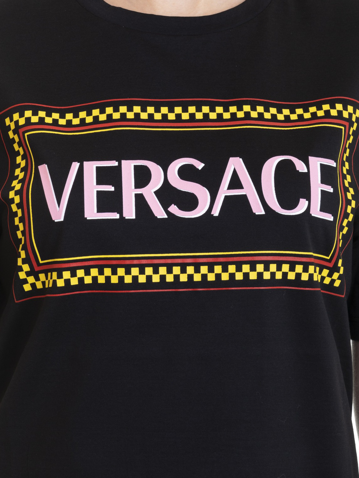 Versace 90s Vintage logo black T-shirt 