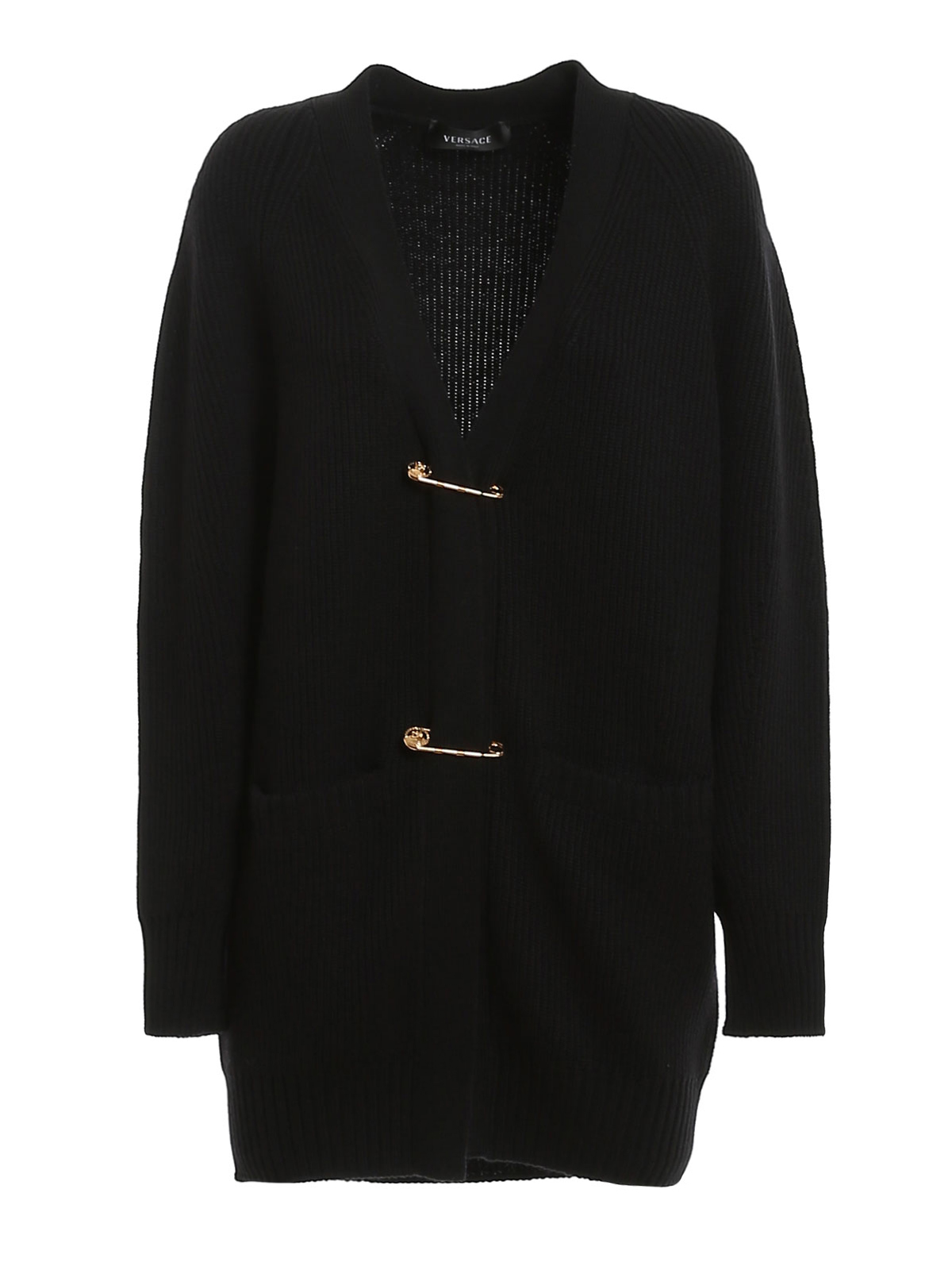 Cardigan Versace Cardigan in lana con spille A85696A233143A1008