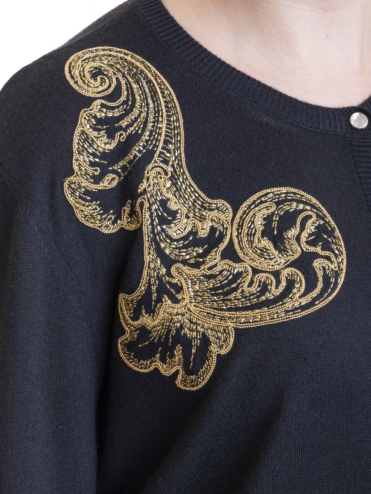 Cardigans Versace Collection - Baroque embroidery cropped cardigan ...