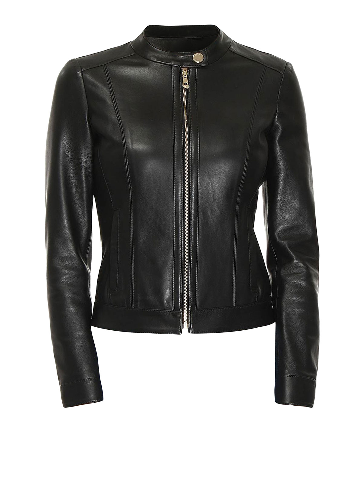 Leather jacket Versace Collection - Calf leather biker jacket ...