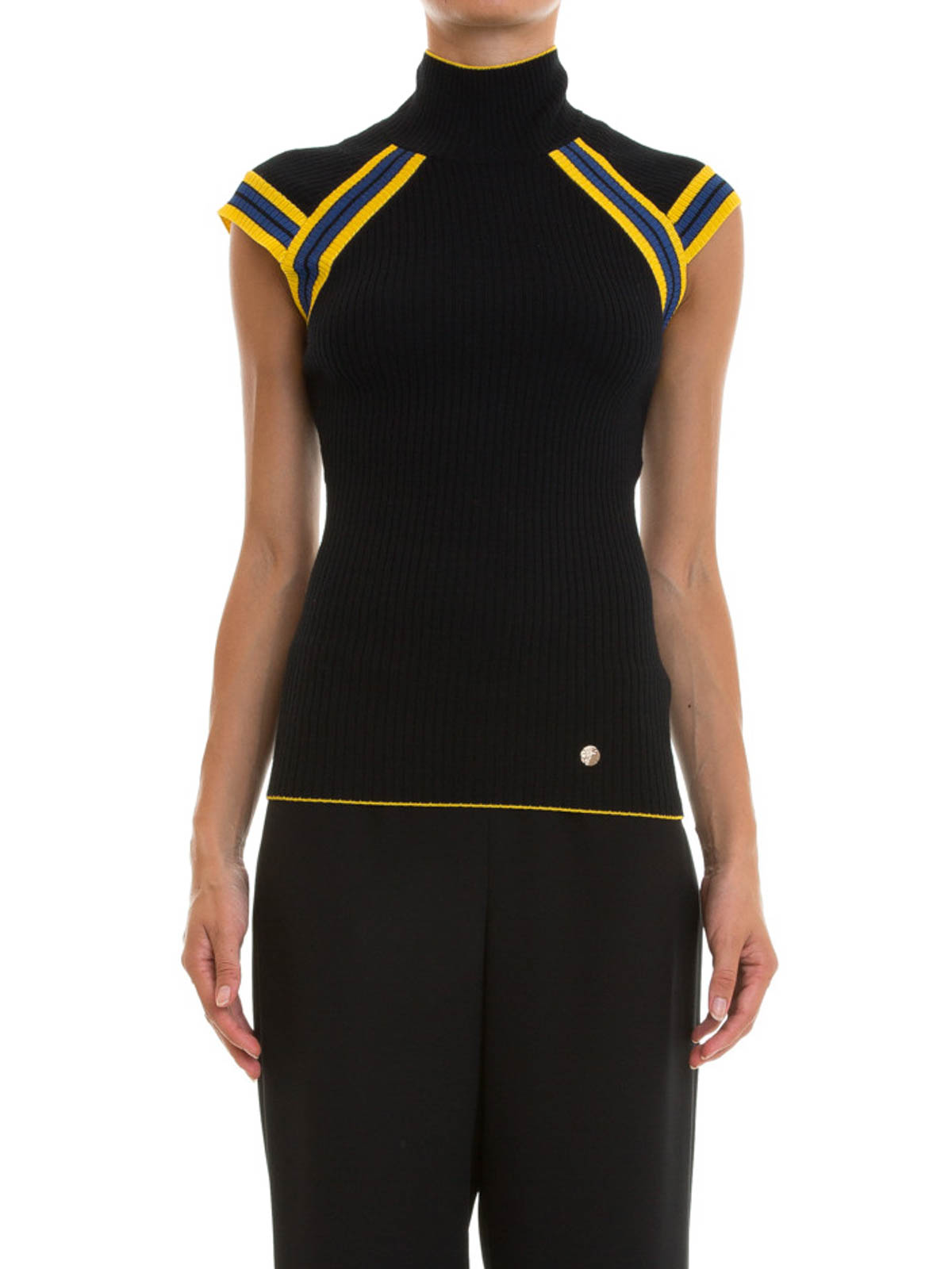 Short sleeves ribbed turtleneck 