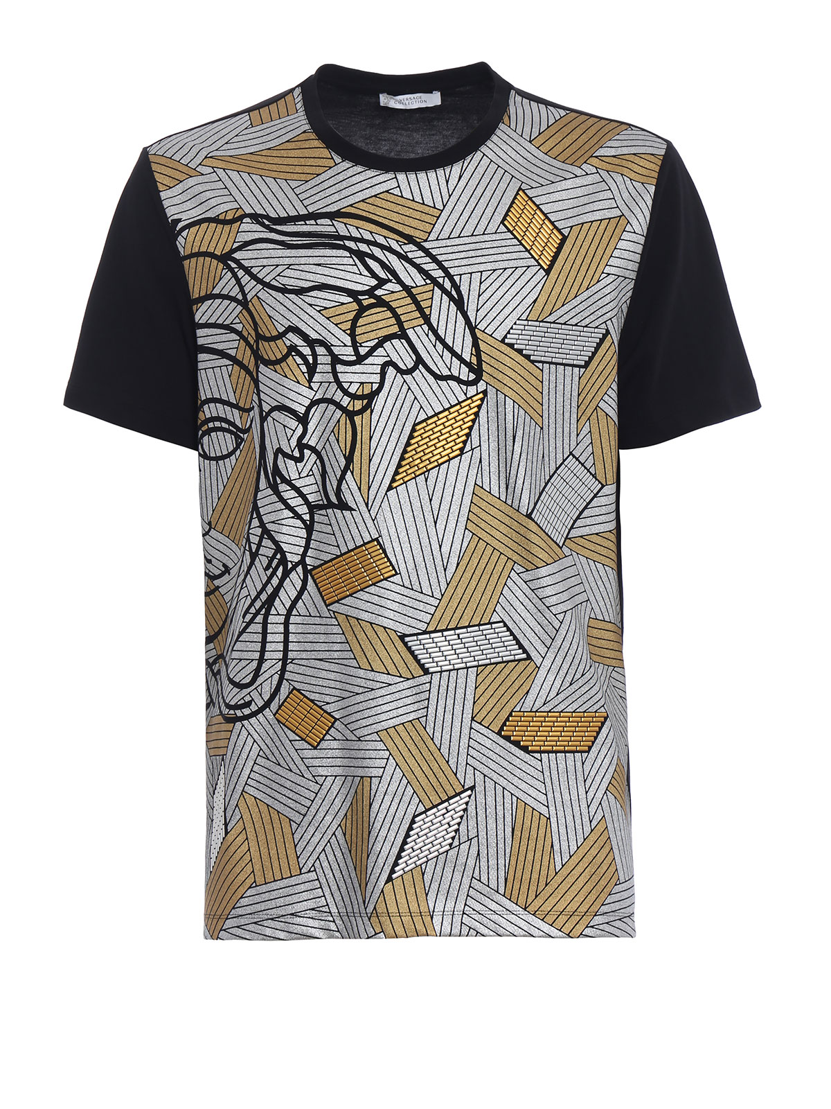 Versace Collection - Metallic effect printed T-shirt - t-shirts ...