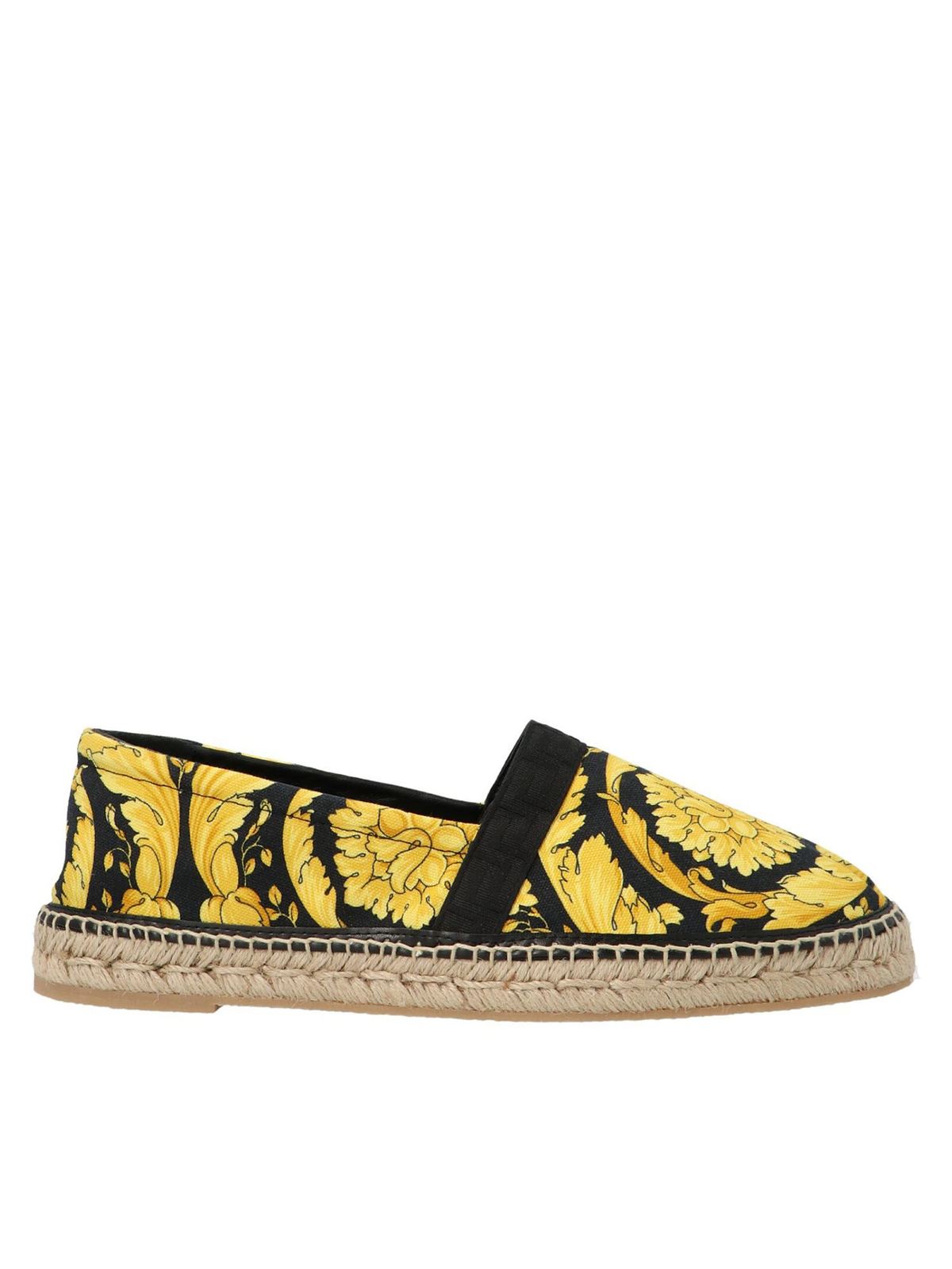 Versace - Barocco espadrilles in black and gold color - espadrilles ...