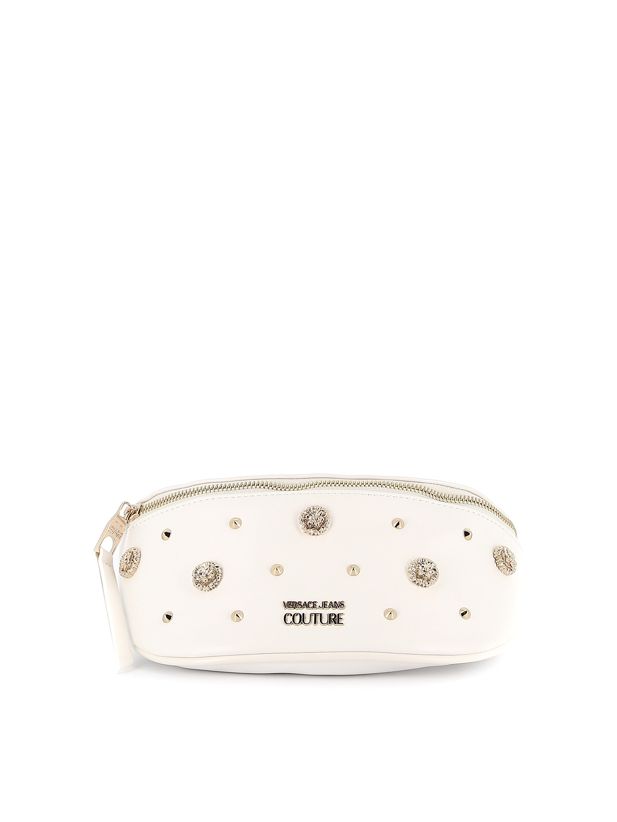 Versace Jeans Studded Faux Leather Belt Bag In White