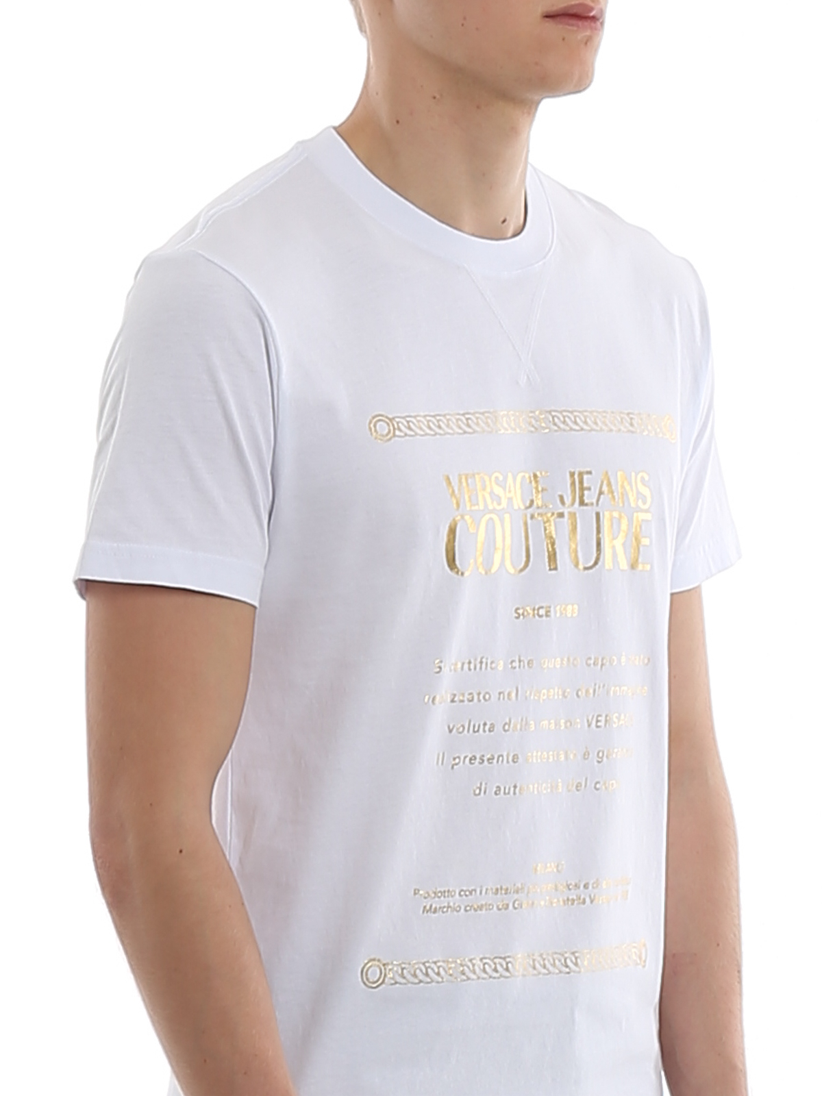 T-shirts Versace Jeans Couture - Logo label print T-shirt 