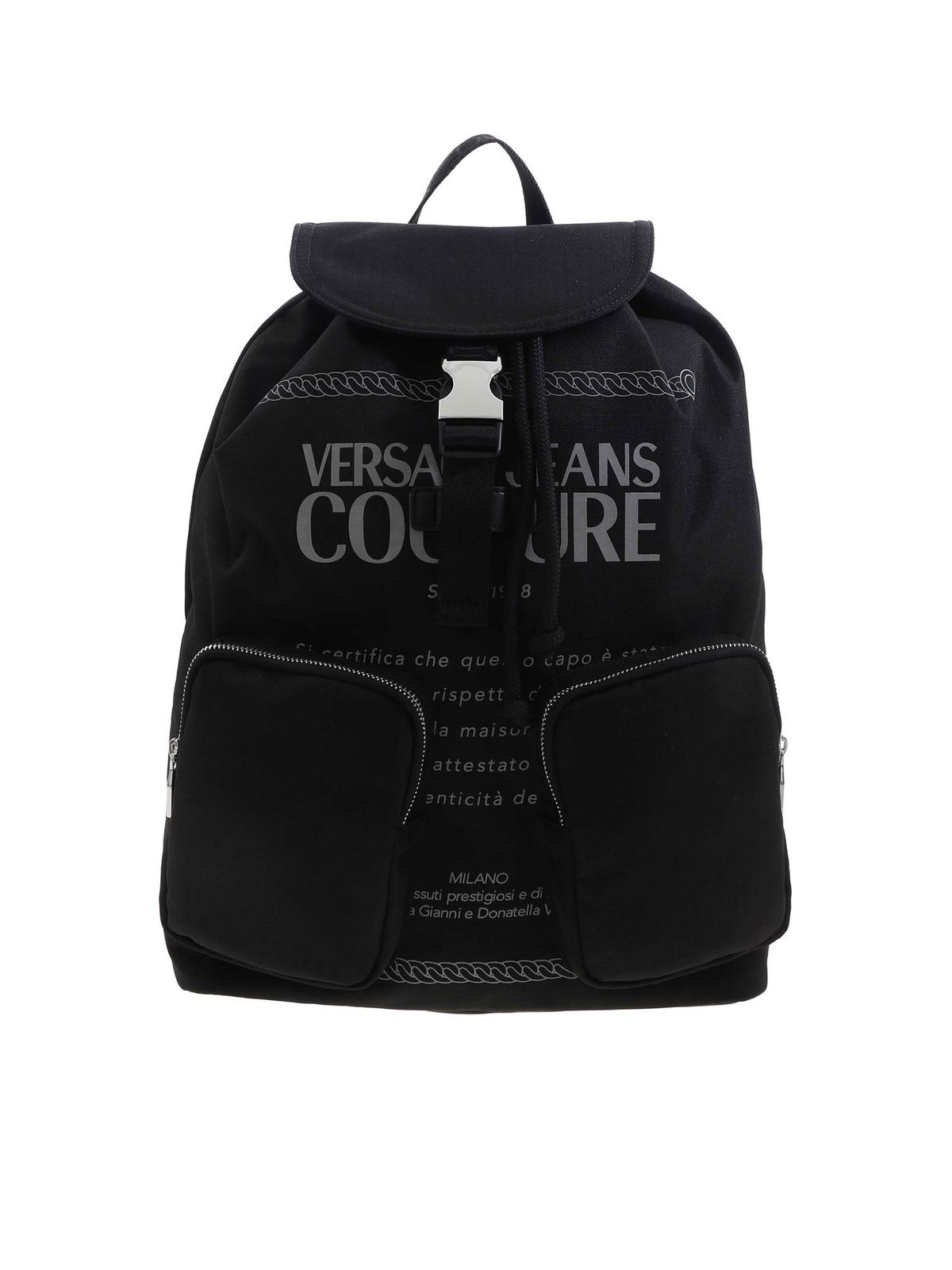 Backpacks Versace Jeans Couture Logo print backpack in black