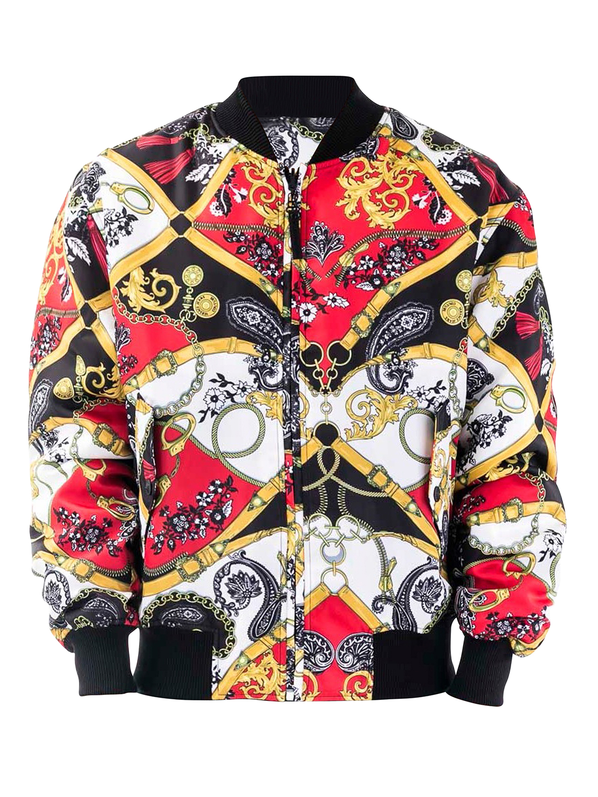 Bombers Versace Jeans Couture - Chain print bomber jacket ...