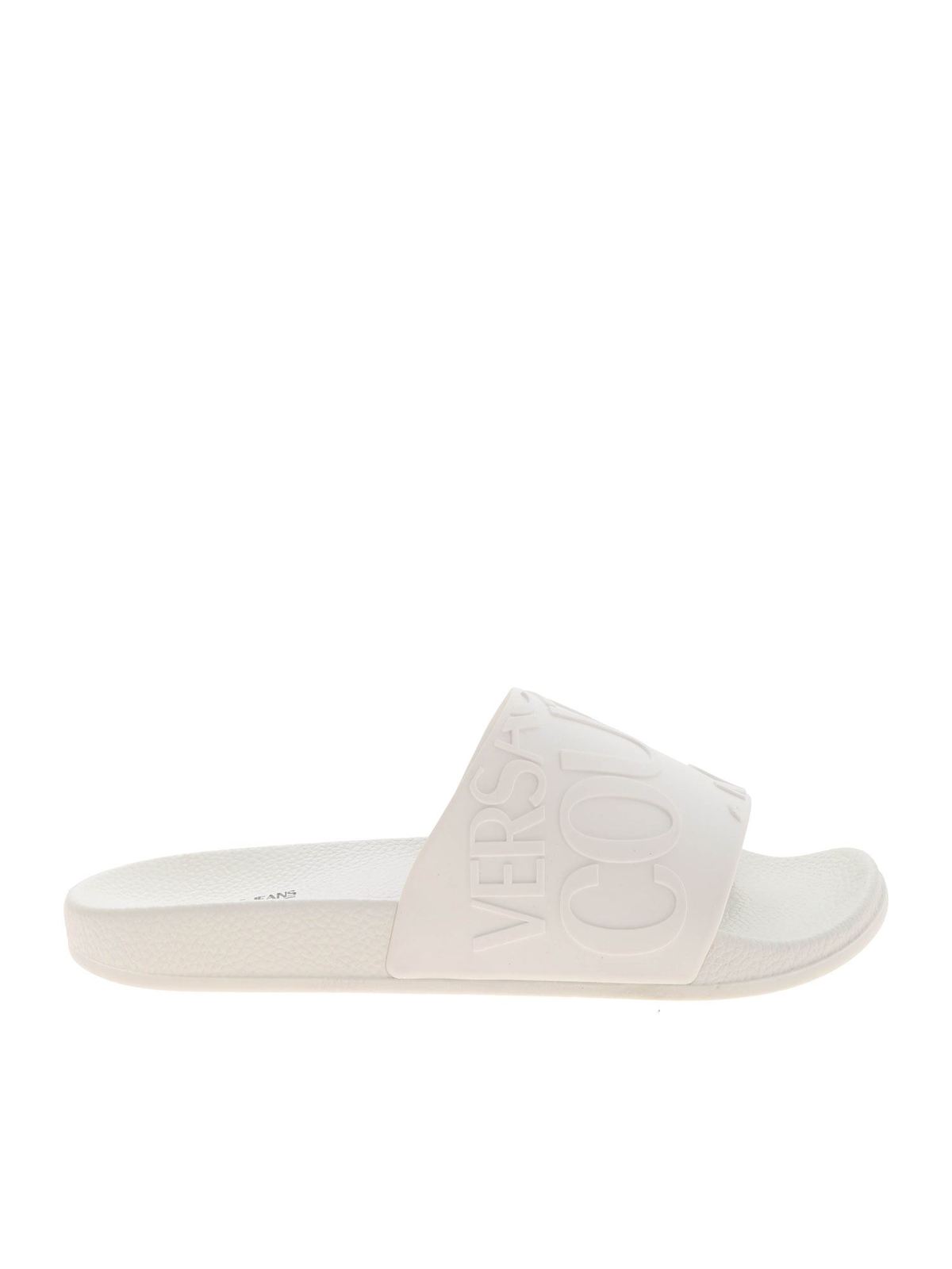 versace white flip flops