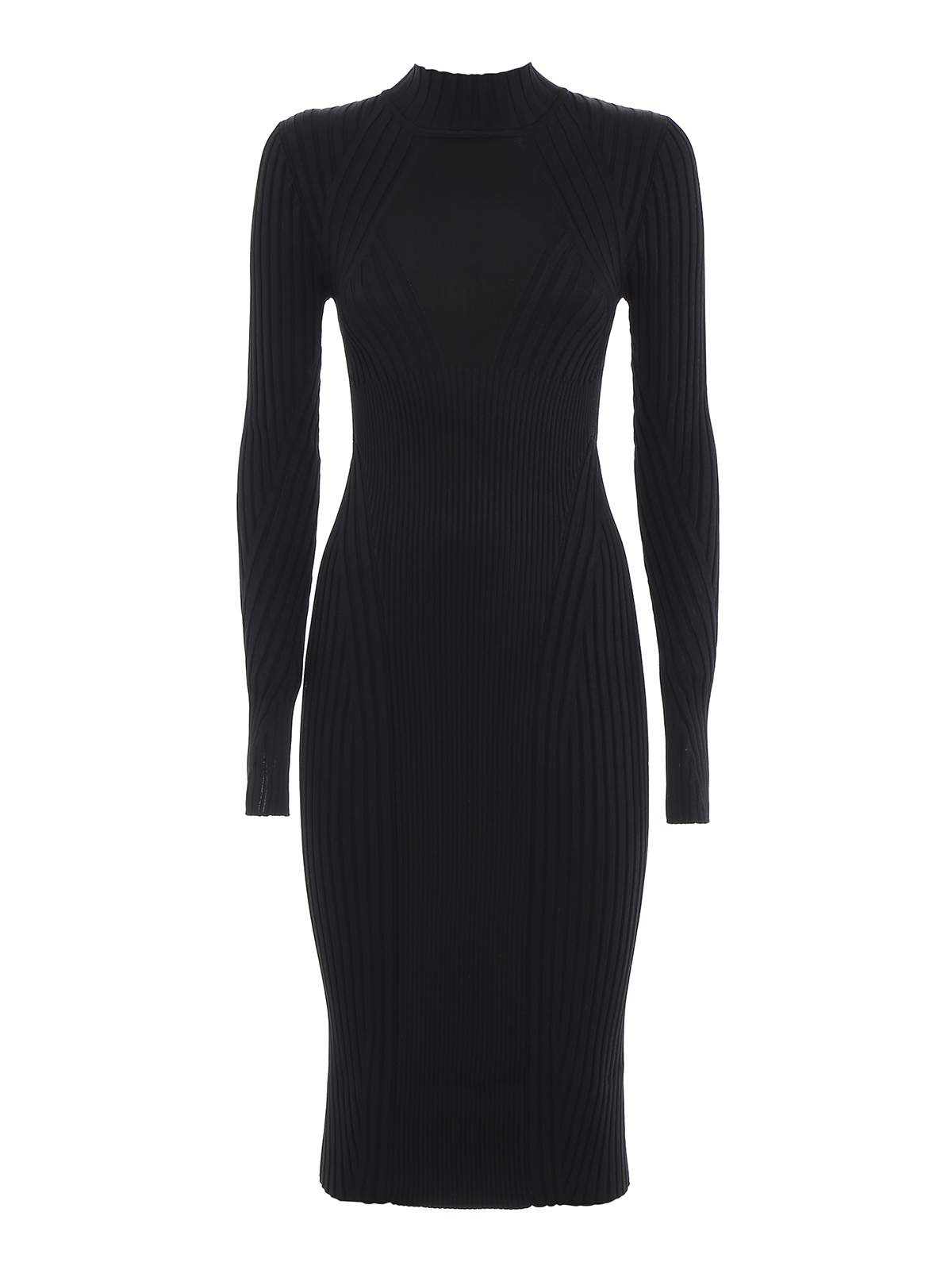 Versace Jeans Couture - Rib dress with turtleneck - knee length dresses ...