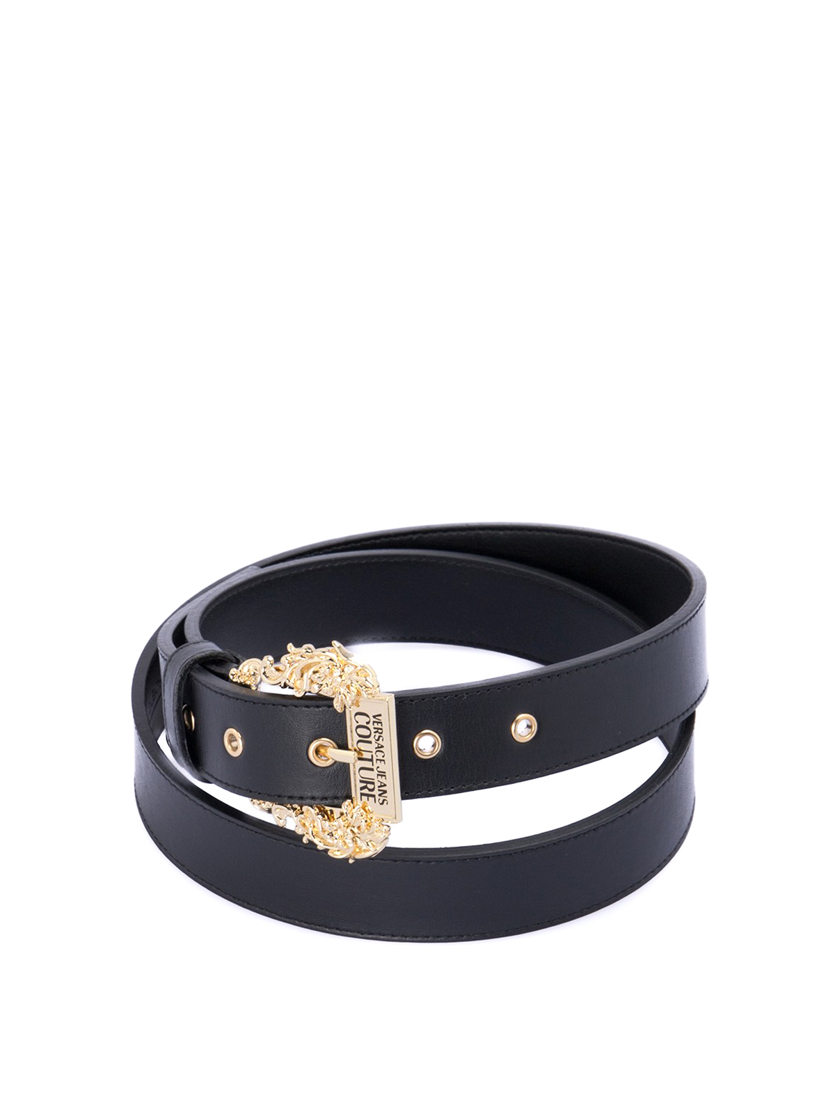 versace logo buckle belt