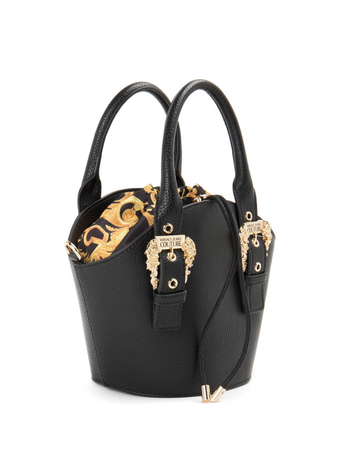 Womens Bags Bucket bags and bucket purses Versace Jeans Couture Synthetic Logo Plaque Bucket Bag in Black 
