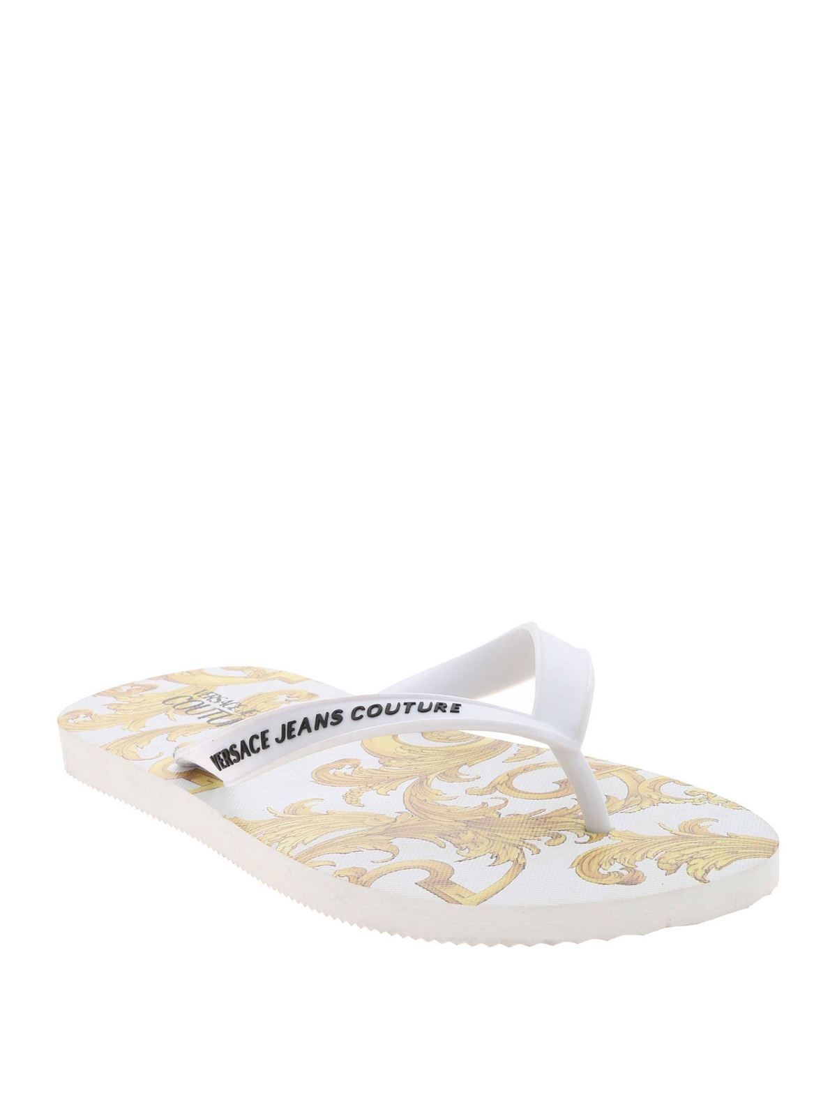 white versace slippers