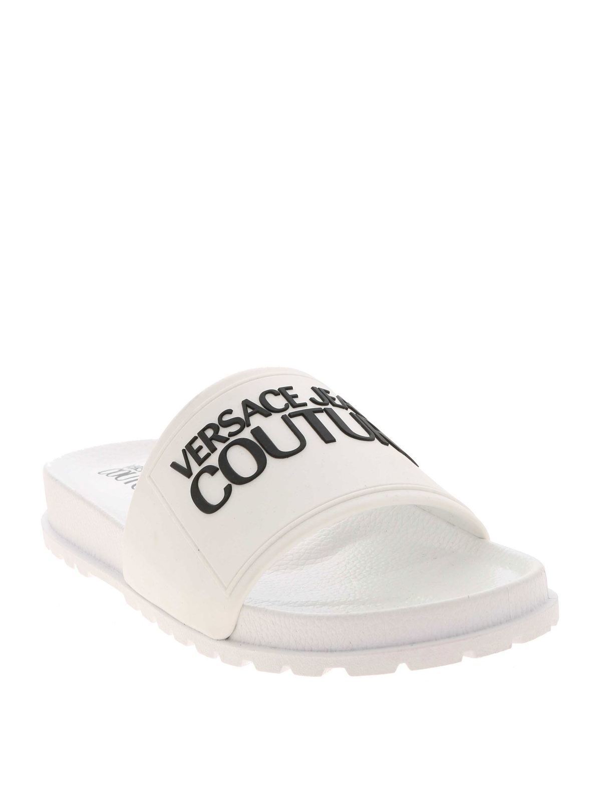 white versace slippers