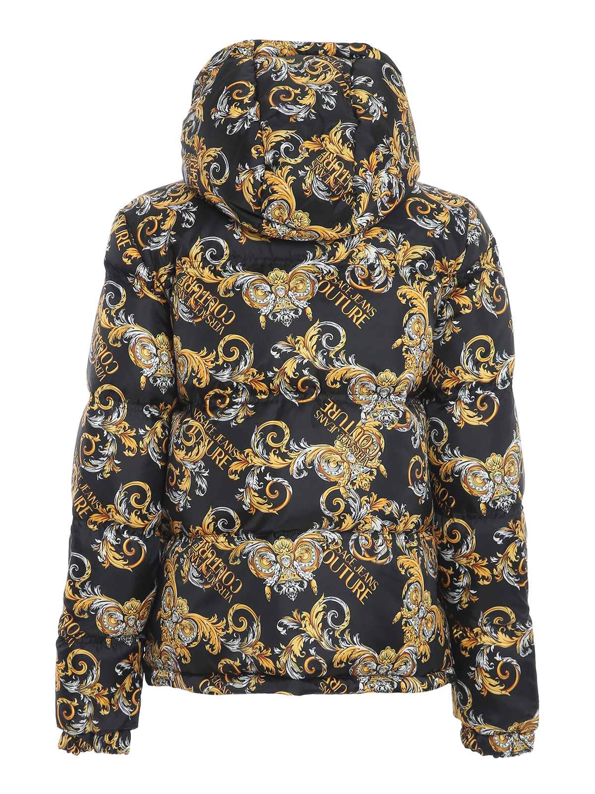 Padded jackets Versace Jeans Couture - Baroque print puffer jacket ...