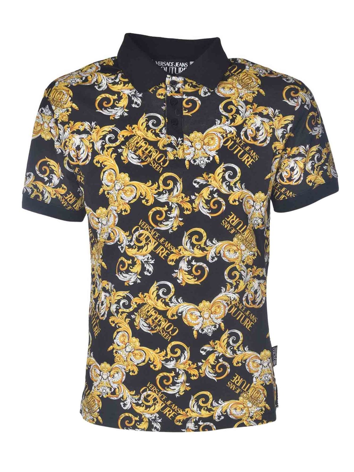 Polo shirts Versace Jeans Couture - Polo shirt with Baroque logo in ...