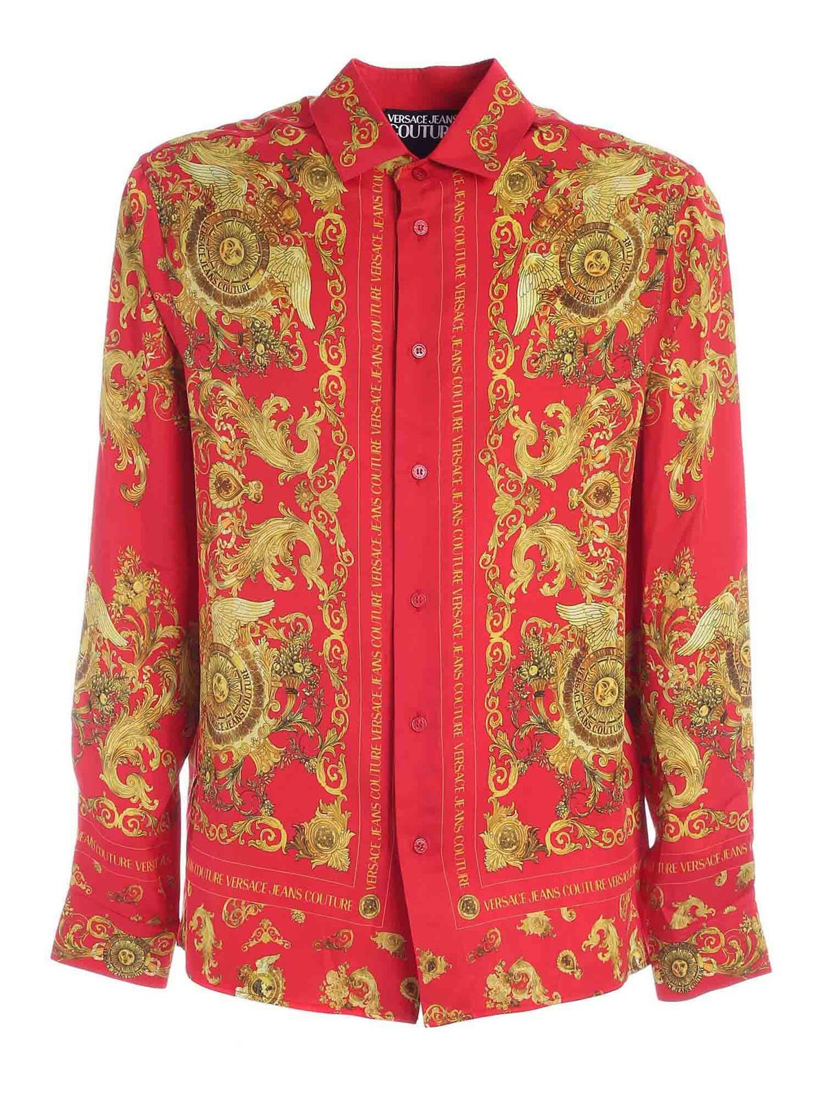 Versace Jeans Couture - Rococo pattern shirt in red - shirts ...