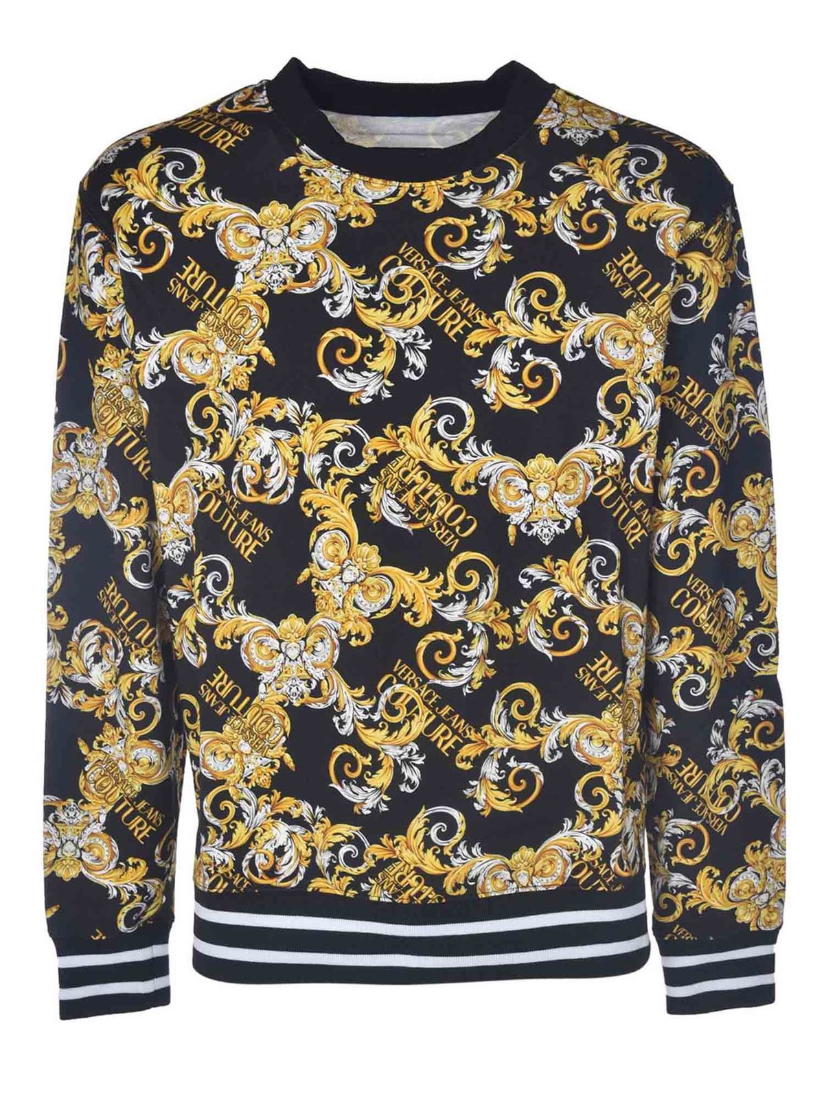 Sweatshirts & Sweaters Versace Jeans Couture - Baroque print sweatshirt ...