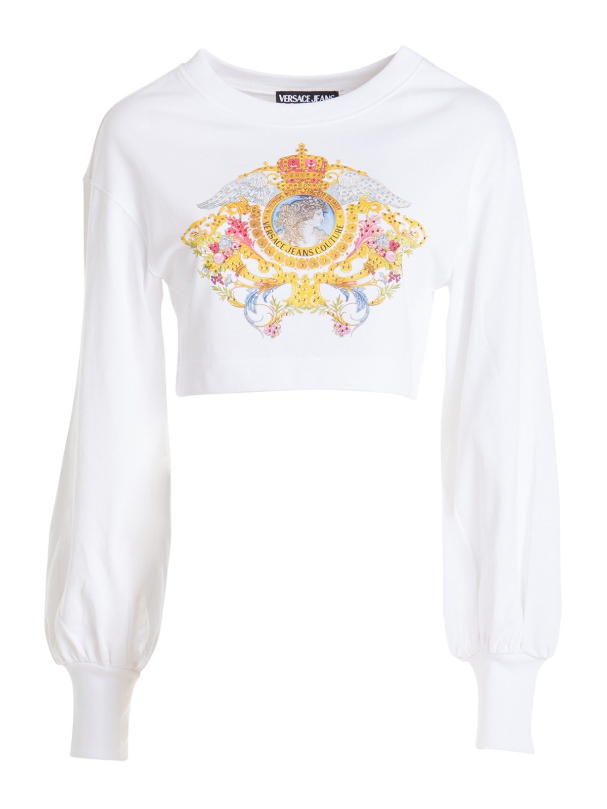 VERSACE JEANS COUTURE CROPPED PRINTED SWEATER