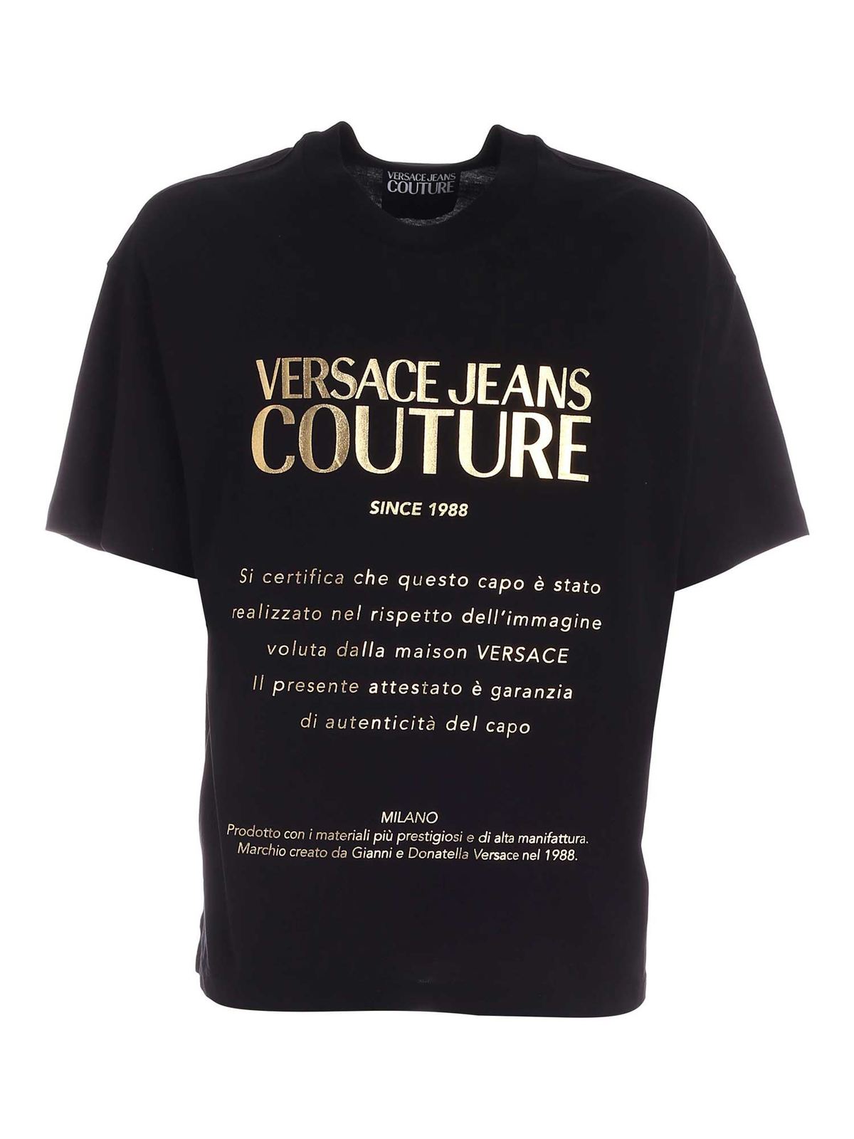 Versace Jeans Couture Logo Label Print T Shirt T Shirts gwa7trk42