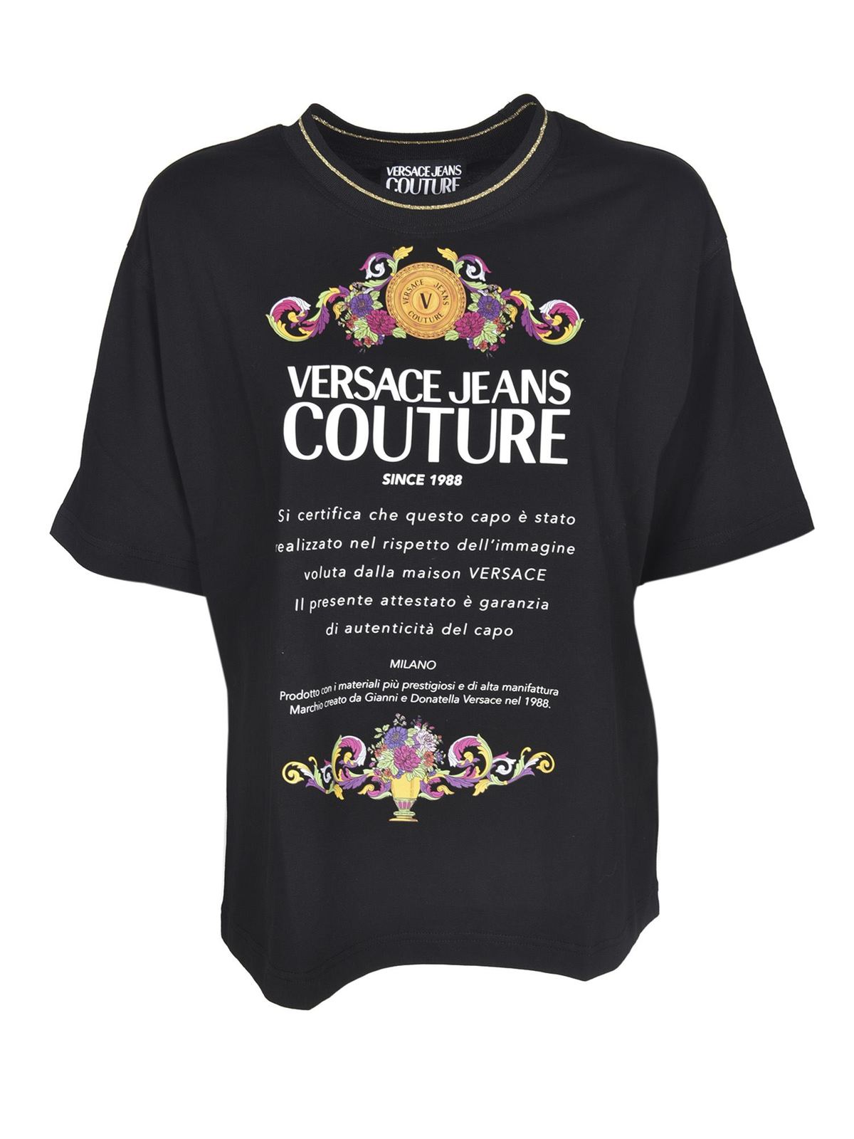 Versace Jeans Couture Logo Print T Shirt In Black تی شرت B2hwa7te