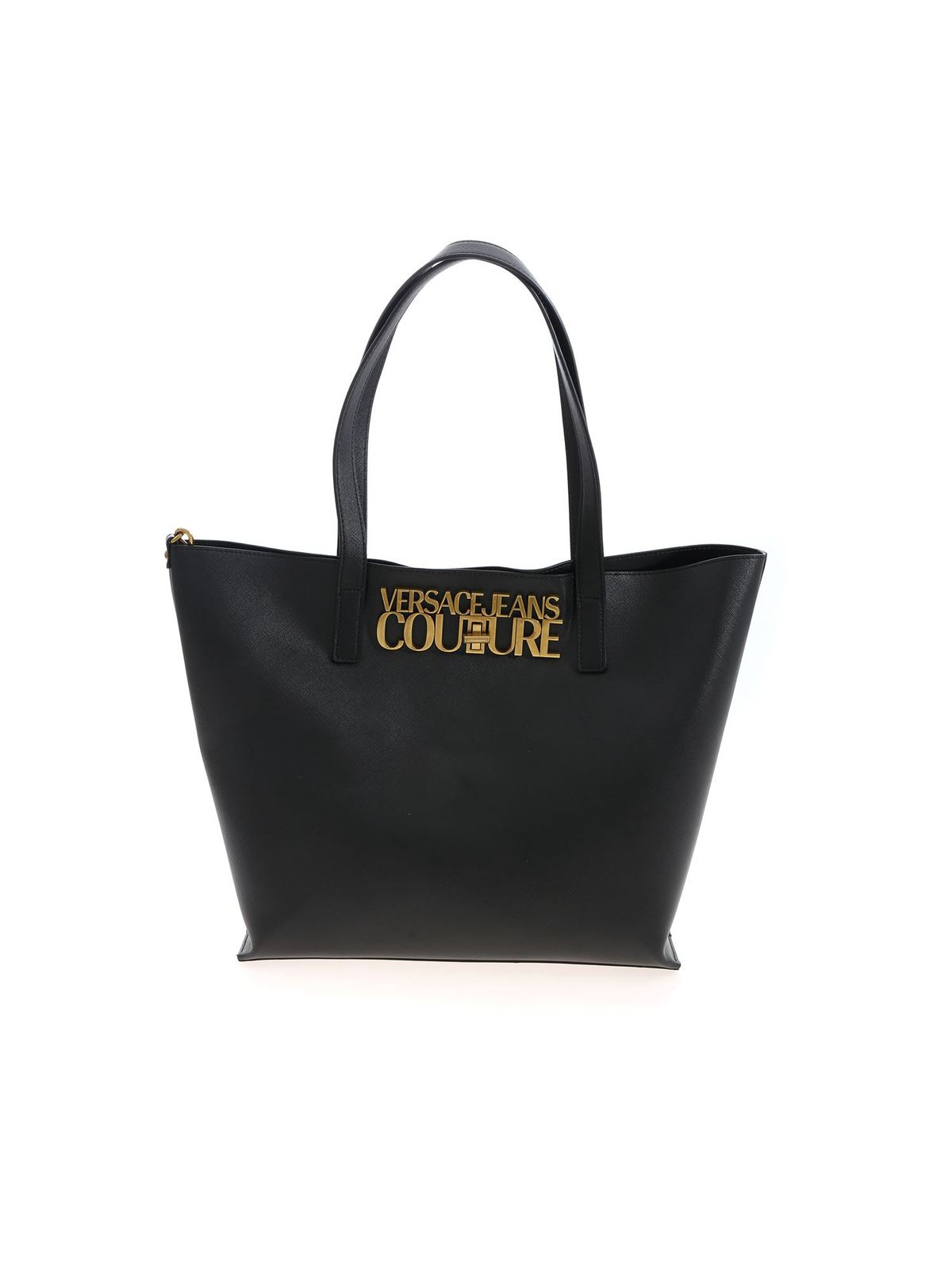 Versace Jeans Couture Lettering Logo Shopper Bag In Black | ModeSens