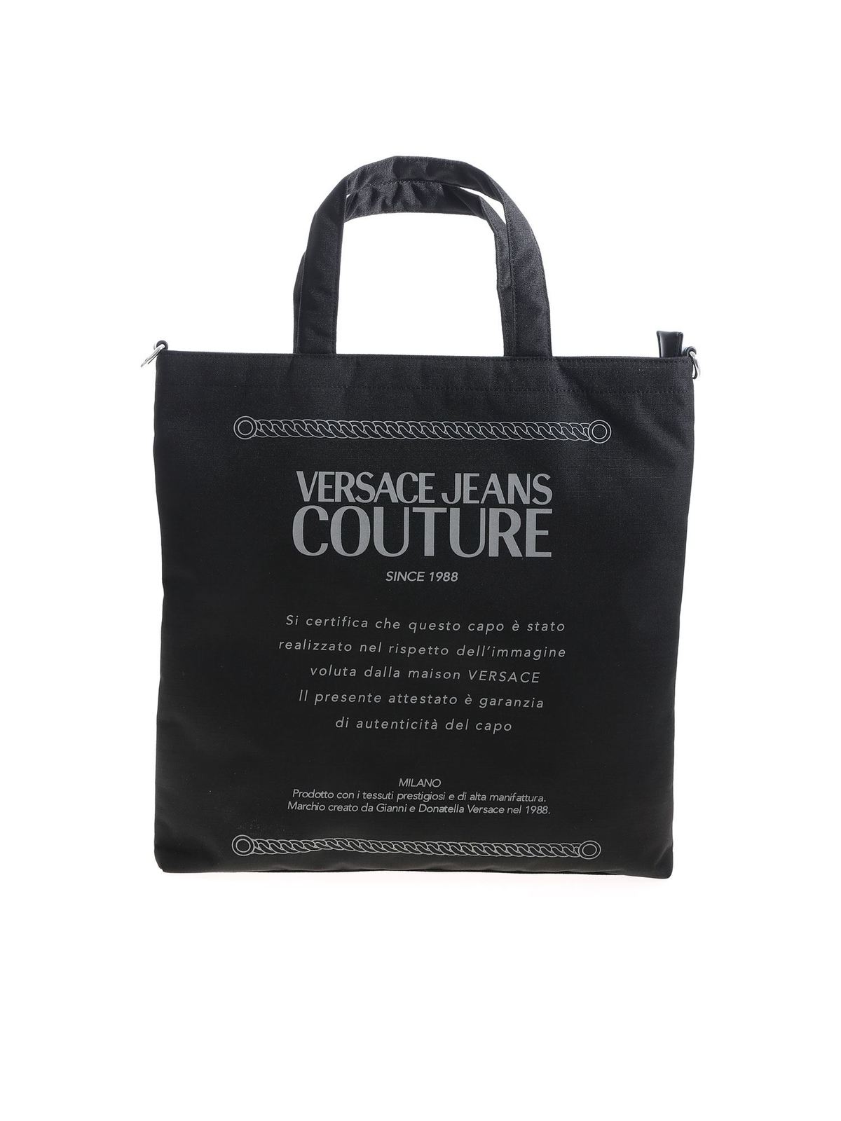 douche Uil Op maat Totes bags Versace Jeans Couture - Logo shopper bag in black -  E1YWAB2871892899