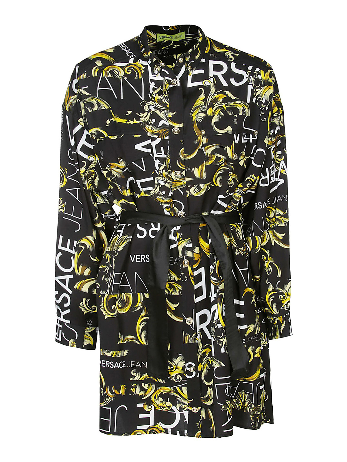 versace print shirt dress