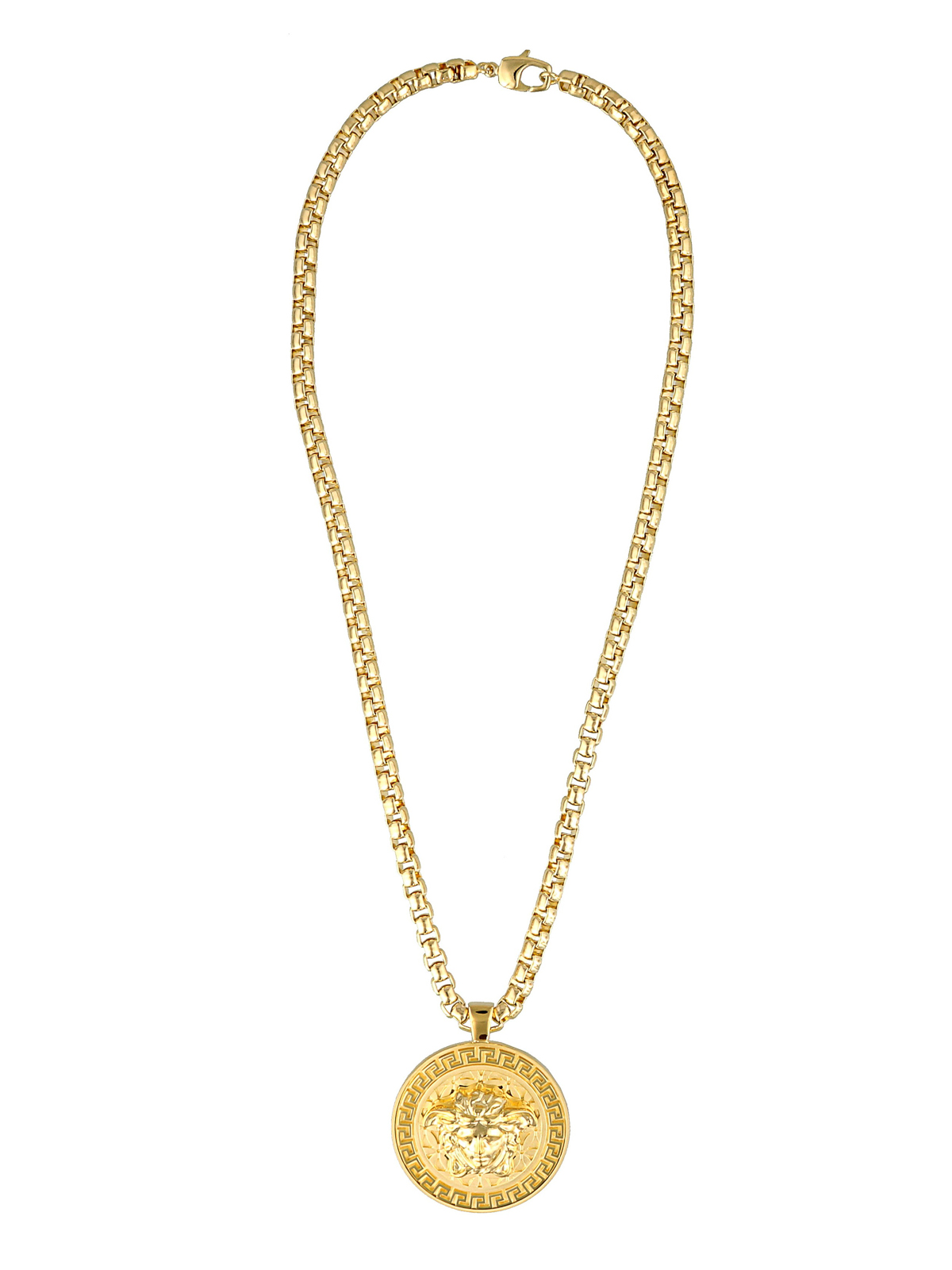 Versace Medusa Head Medallion Necklace In Gold