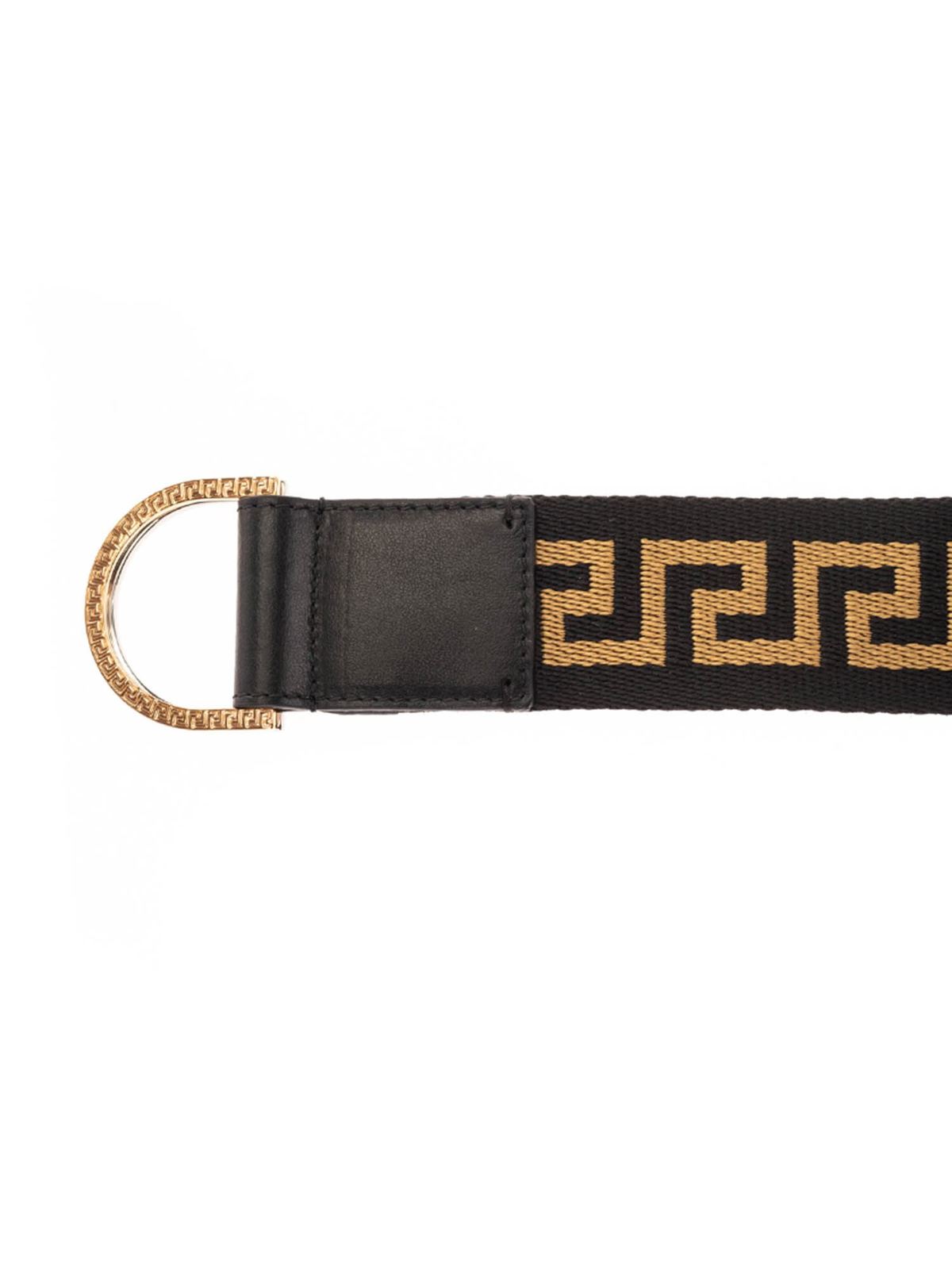 Versace - Gold Greca belt in black - belts - DCU8440DNASGV2B05O