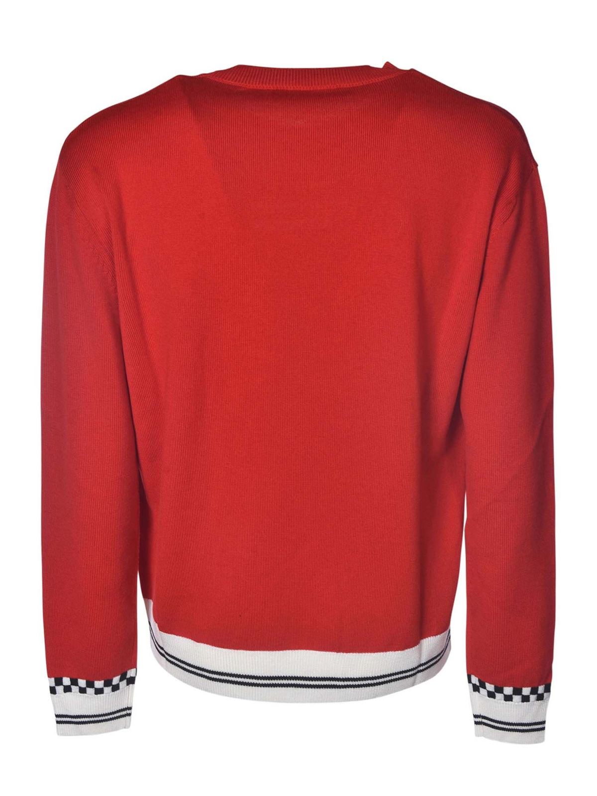Versace - Red sweater with logo and 