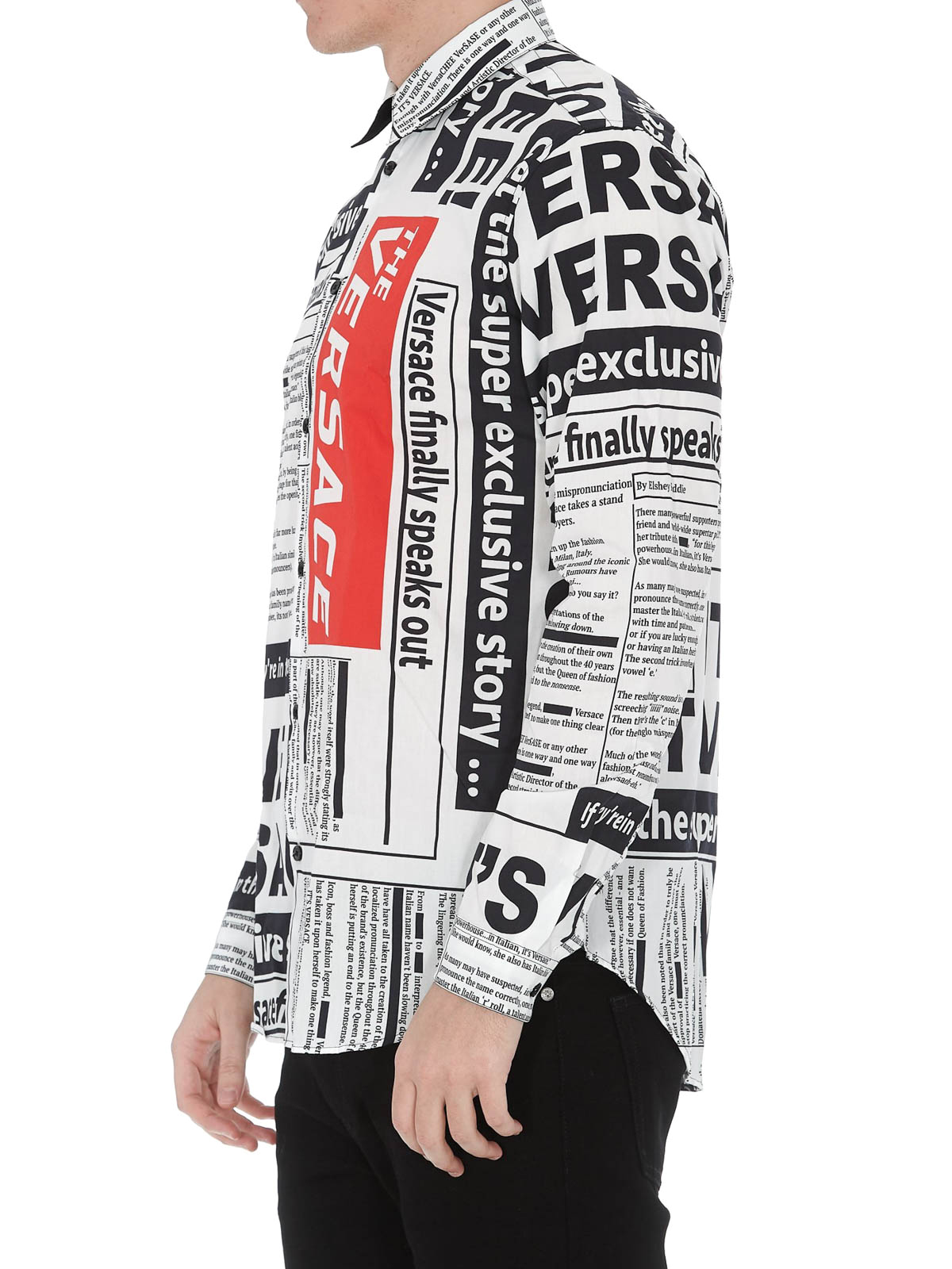 Shirts Versace - Newspaper print shirt - A77215A229318A737 | iKRIX.com