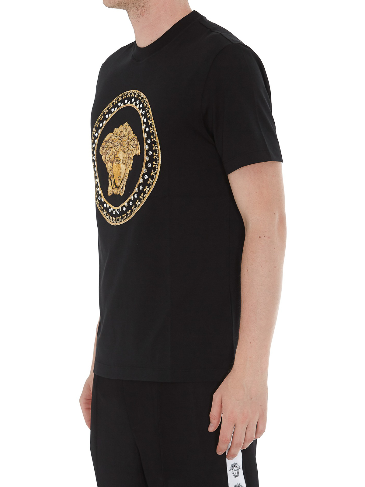 vervormen kloon werkloosheid T-shirts Versace - Medusa Head print black T-shirt - A84156A228806A008