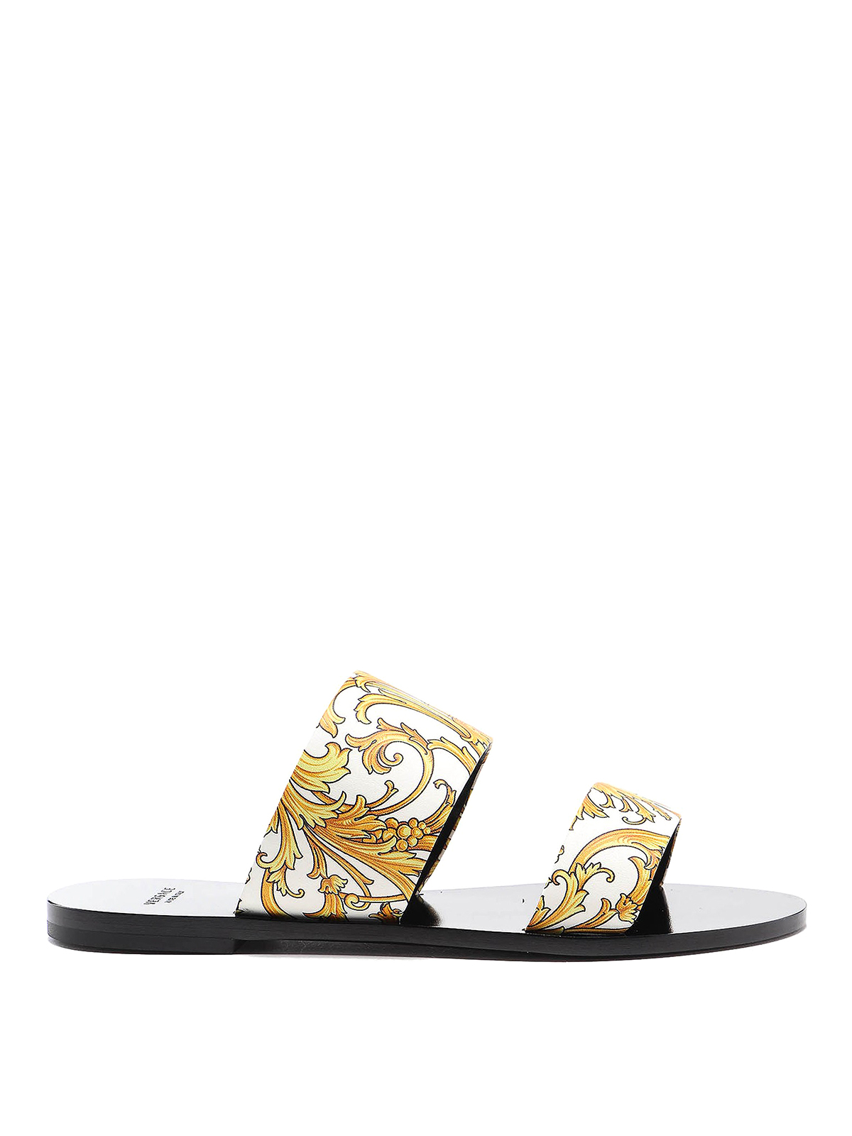 VERSACE WESTERN BAROQUE PATTERNED FLAT SANDALS