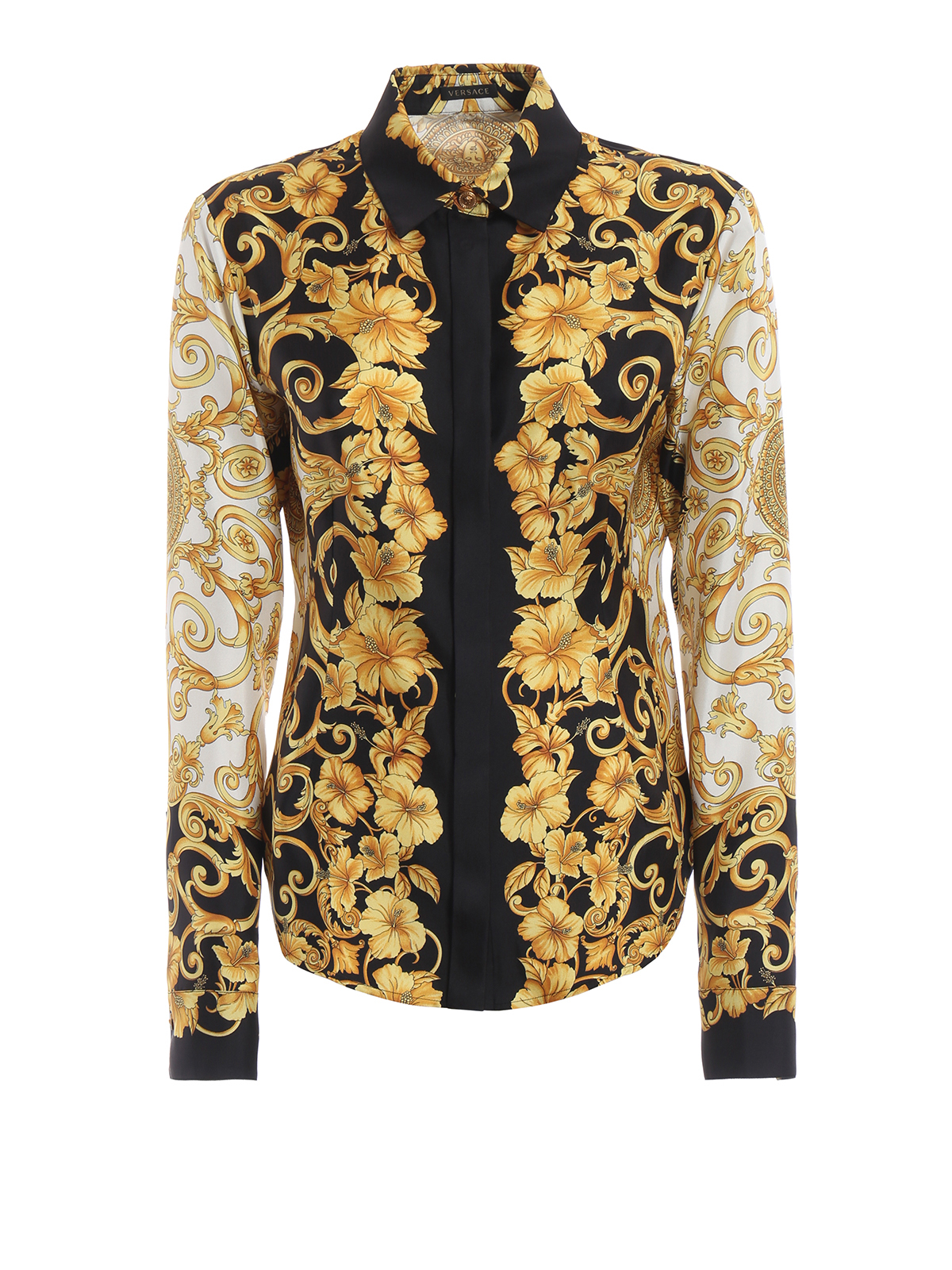 Molester zijn Edelsteen Shirts Versace - Versace Baroque print silk shirt - A81332A228617A7900