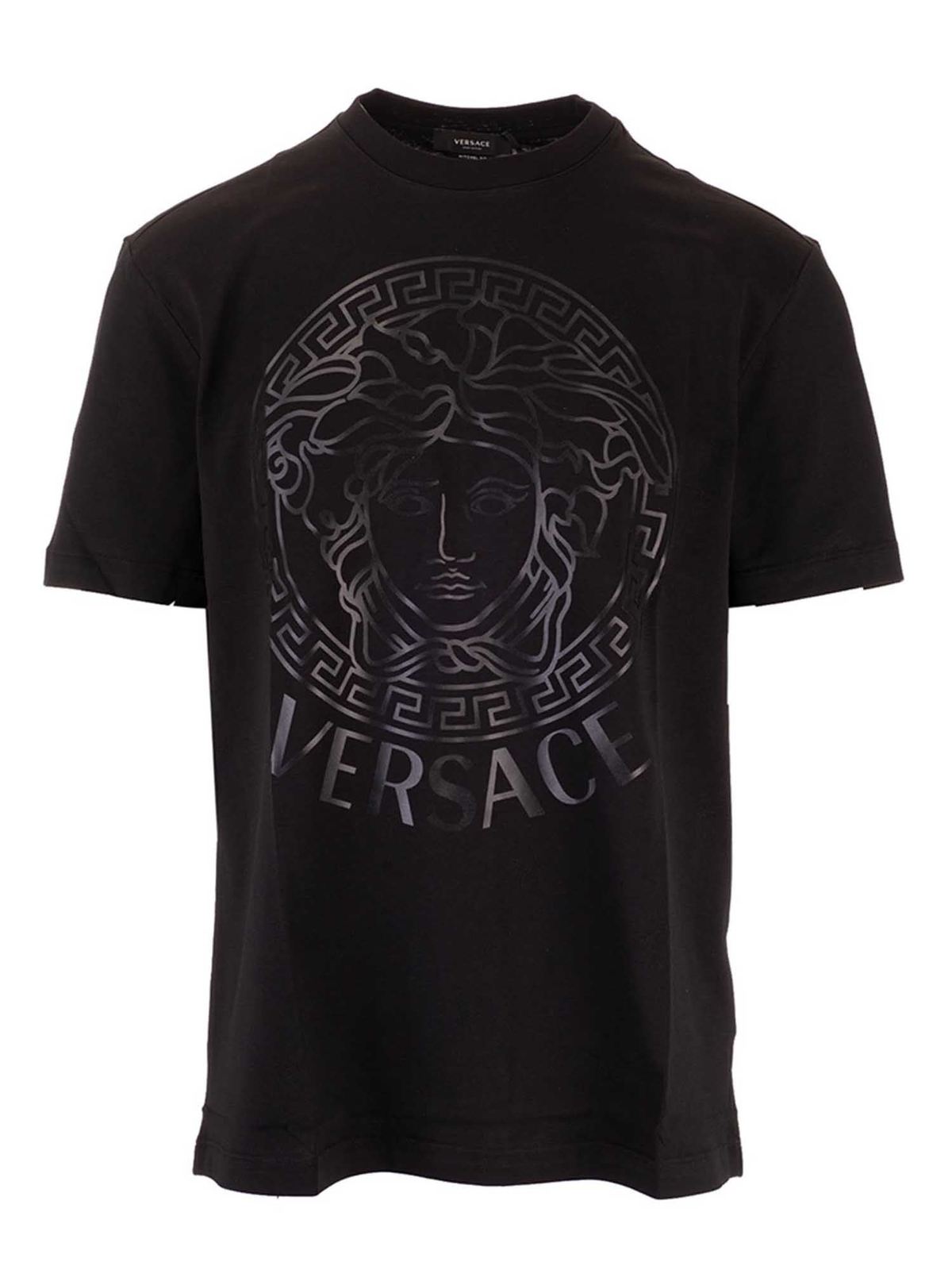 T-shirts Versace - Logo t-shirt in black - A85172A228806A1008 | iKRIX.com