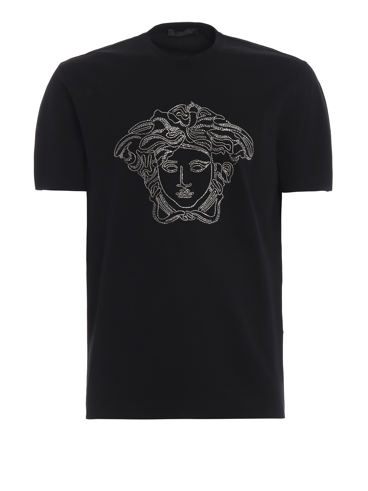 T-shirts Versace - Medusa Head embroidery T-shirt - A77977A214683A008