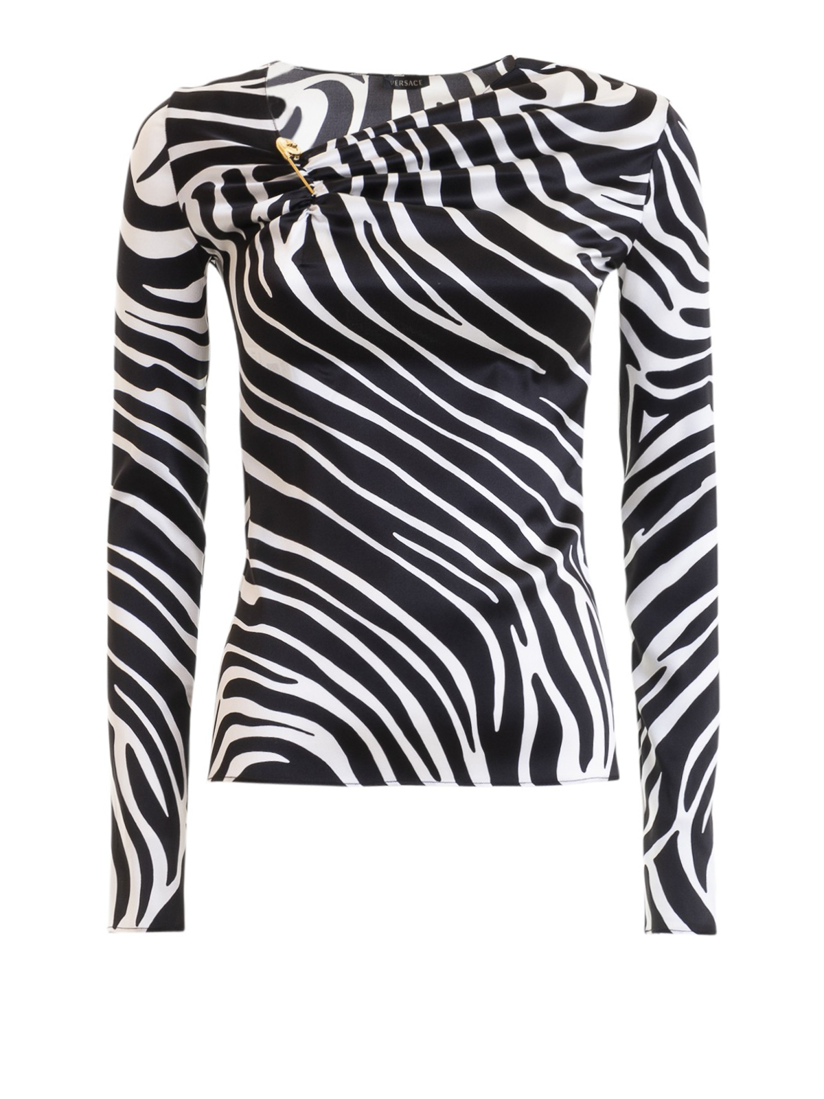 Versace - Maglia in seta stretch zebrata - t-shirt - A83813A231078A7008