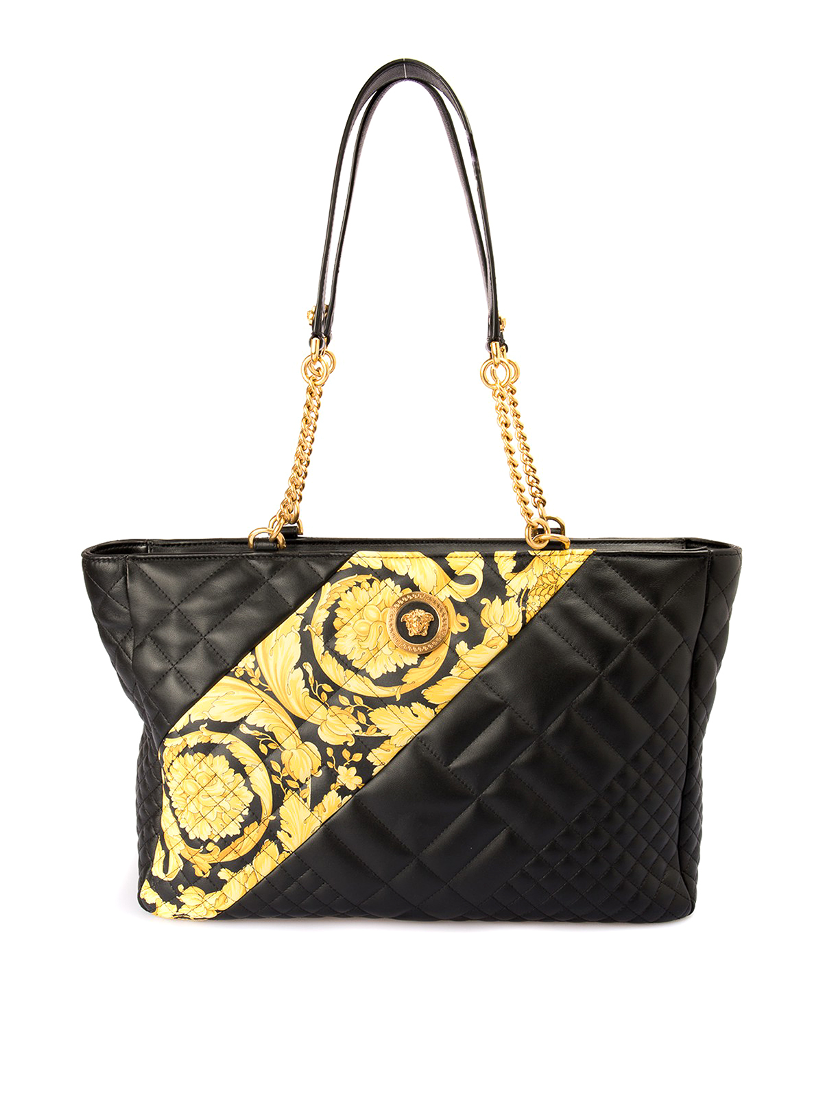 VERSACE QUILTED LEATHER TOTE